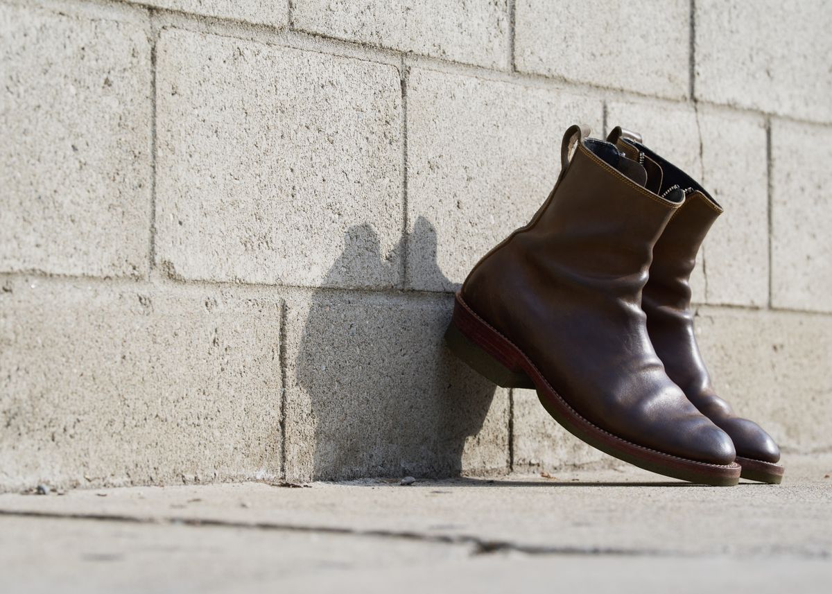 Photo by SighUnzips on February 11, 2025 of the Fortis Boots Antasena in Maryam Salvia Horsebutt.