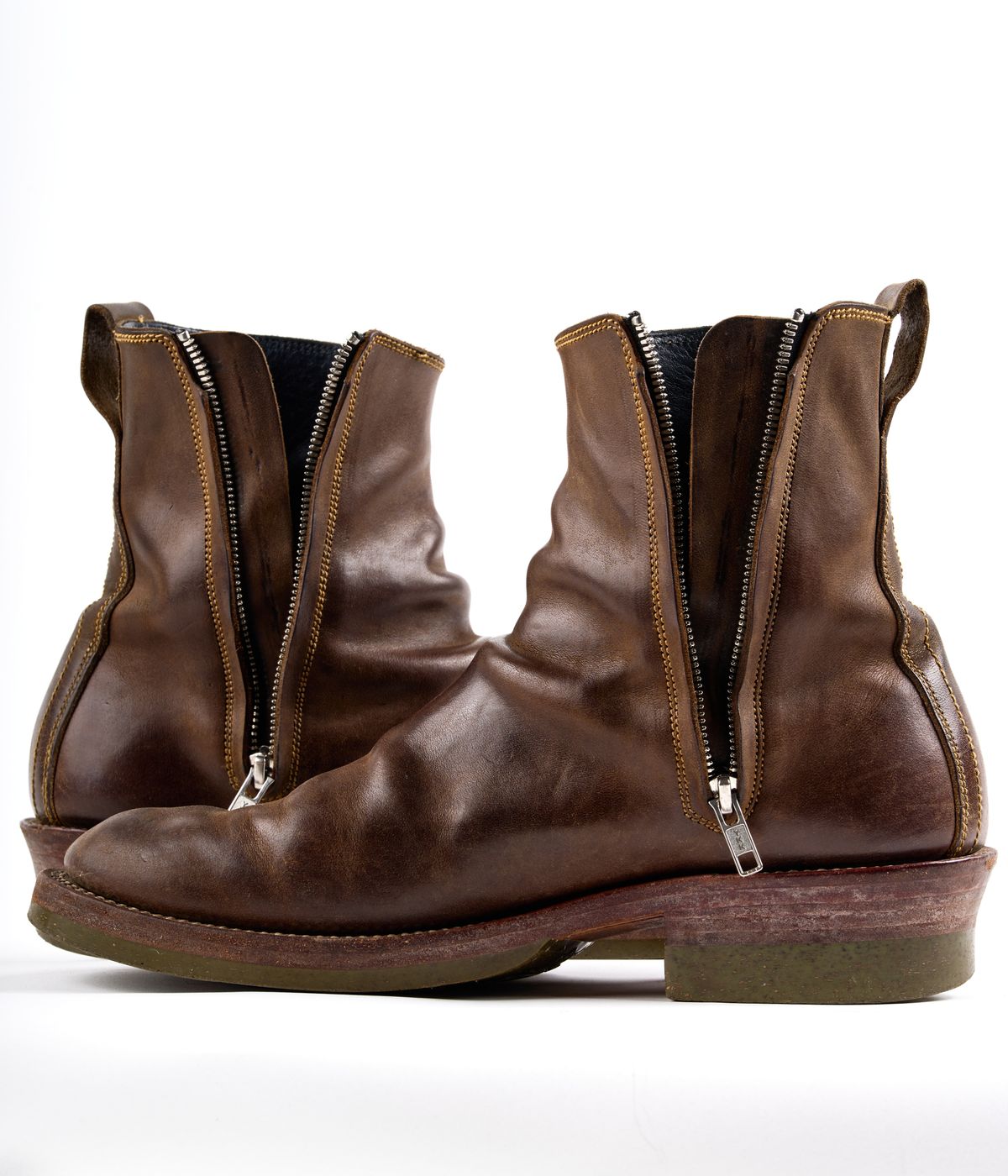 Photo by SighUnzips on September 11, 2025 of the Fortis Boots Antasena in Maryam Salvia Horsebutt.