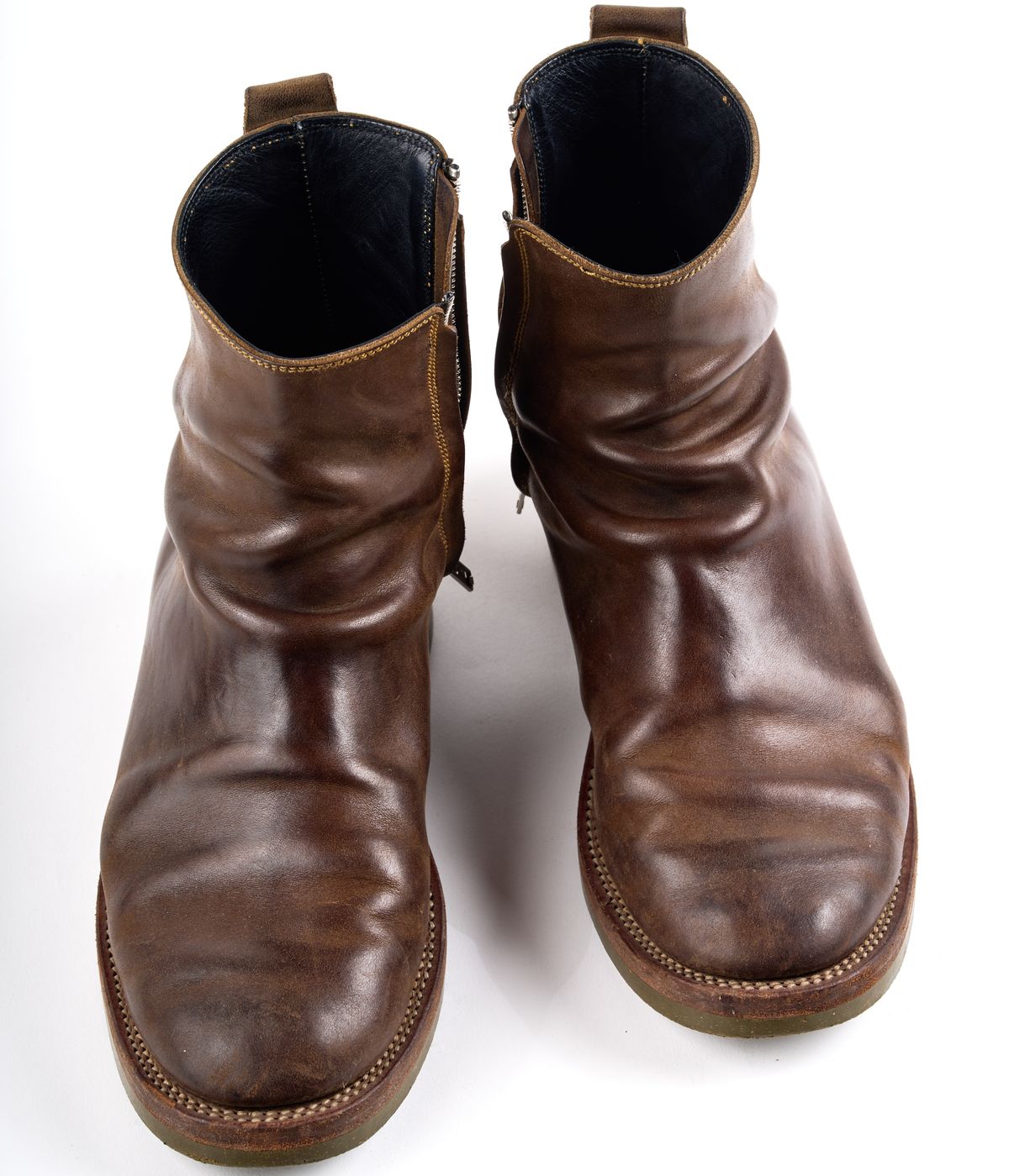 Photo by SighUnzips on September 11, 2025 of the Fortis Boots Antasena in Maryam Salvia Horsebutt.