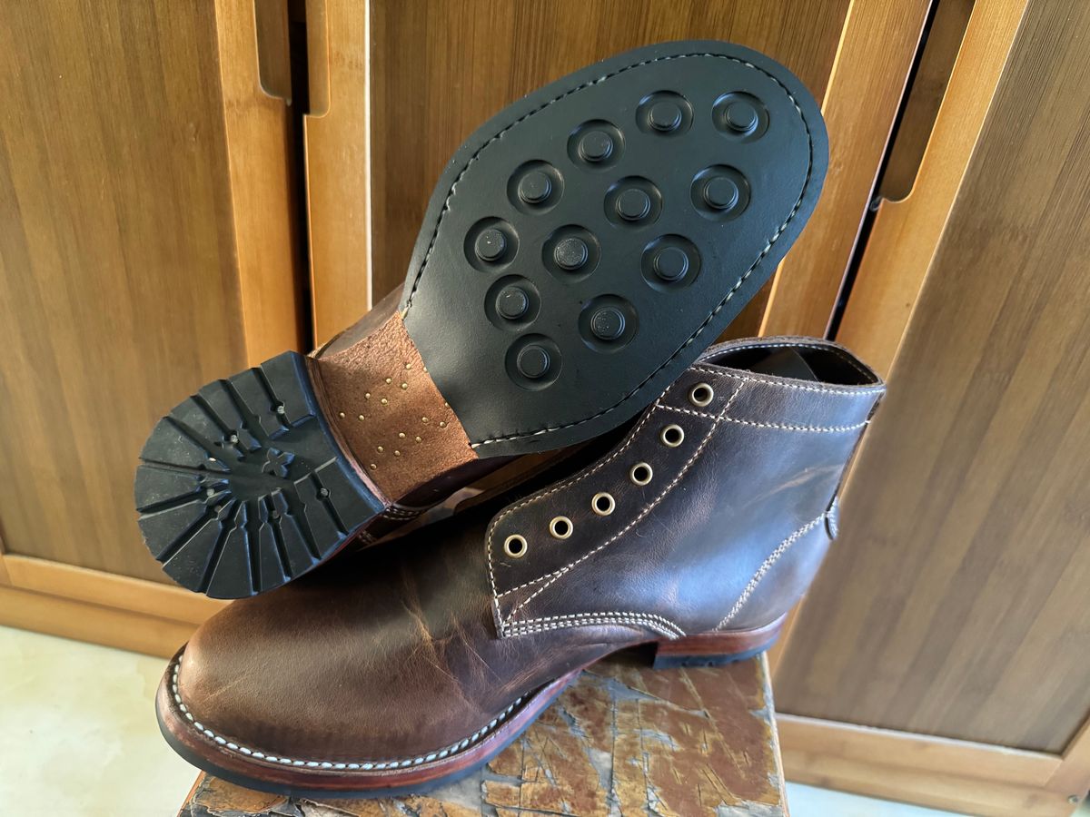 Photo by maxdam91 on June 14, 2026 of the Self-Made Service Boot in Horween Orange Predator.
