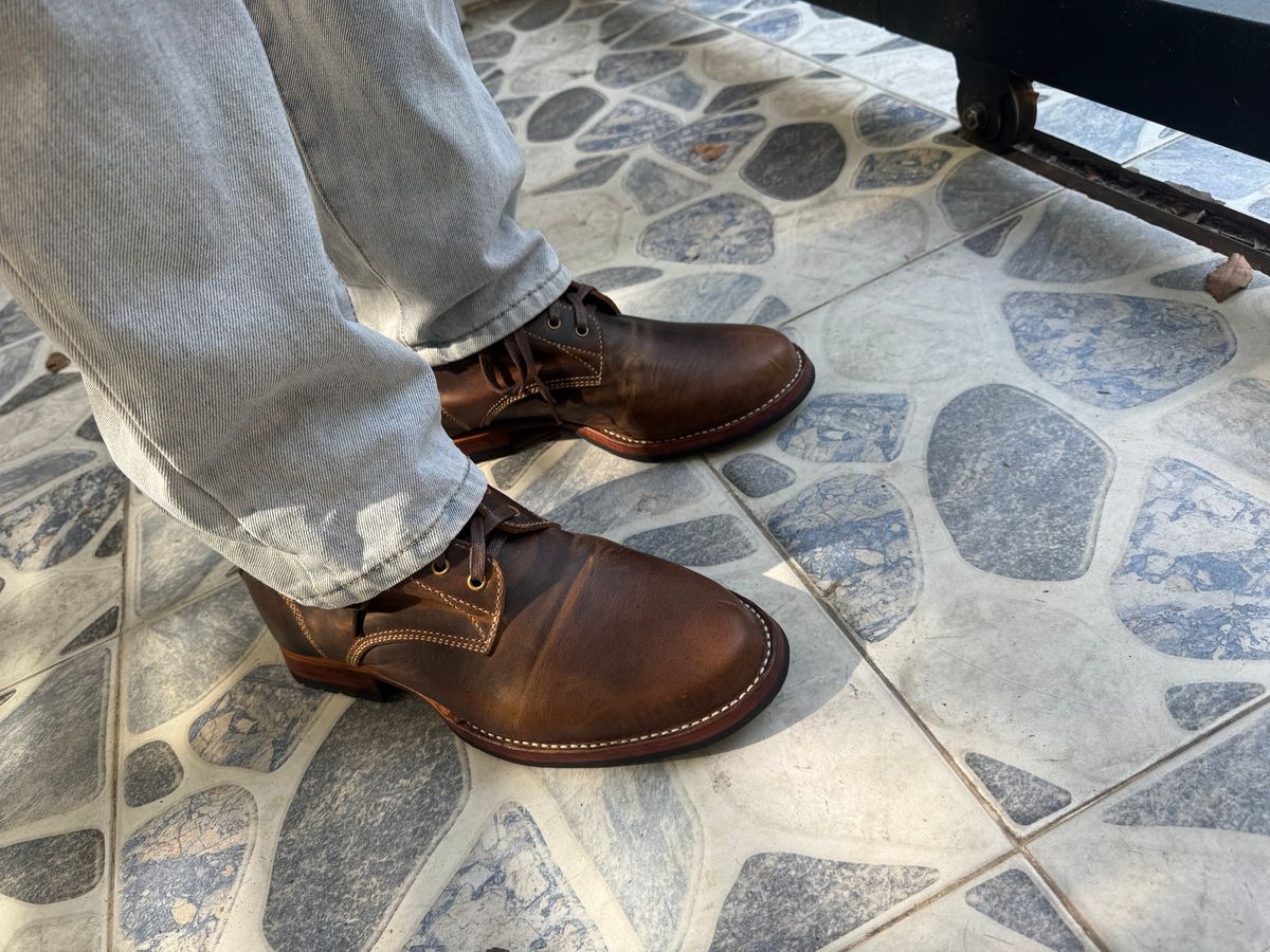 Photo by maxdam91 on June 14, 2026 of the Self-Made Service Boot in Horween Orange Predator.