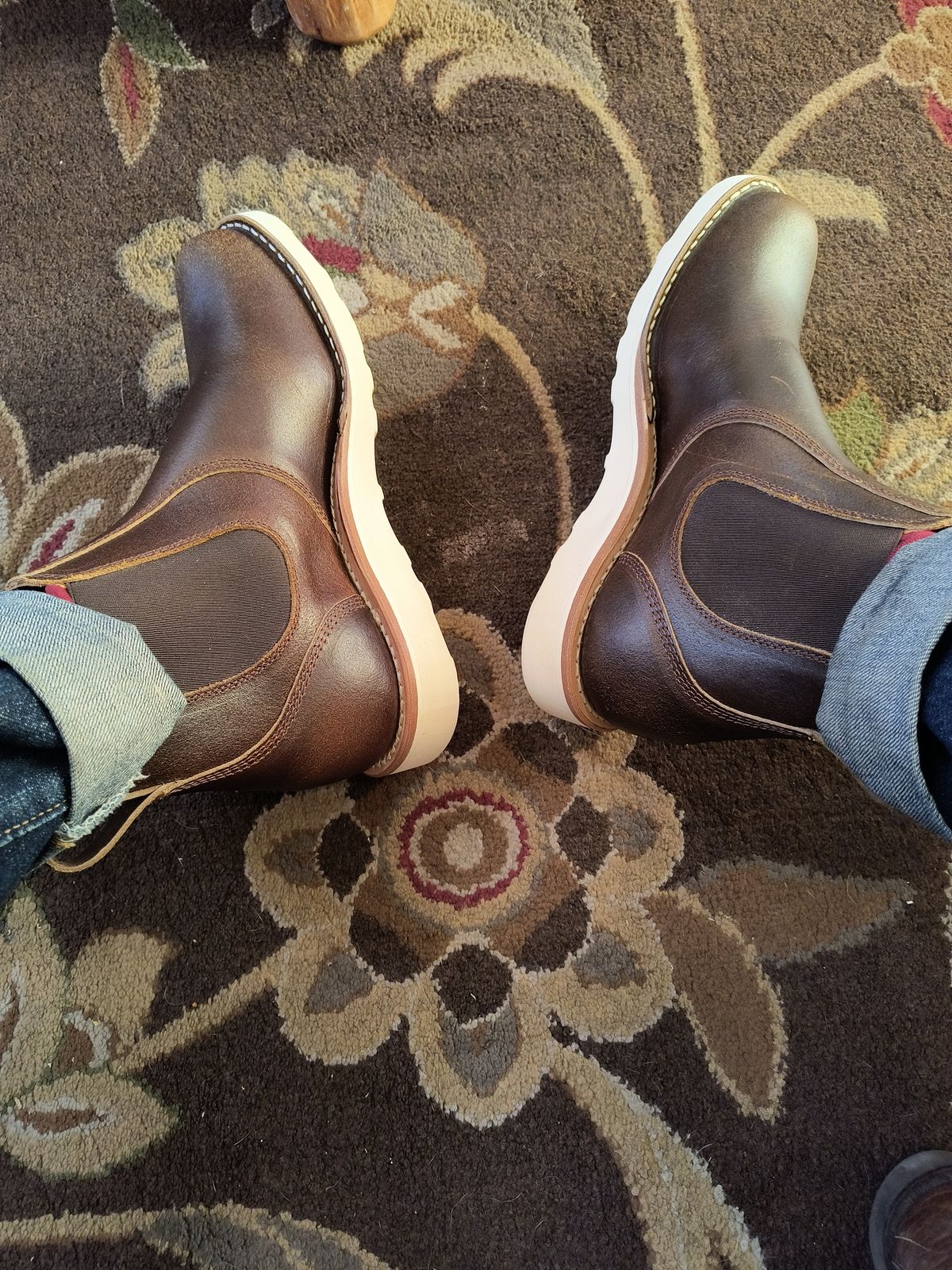 Photo by ArchieGoodyear on January 7, 2026 of the White's White's / C350 Chelsea in Horween Brown Waxed Flesh.