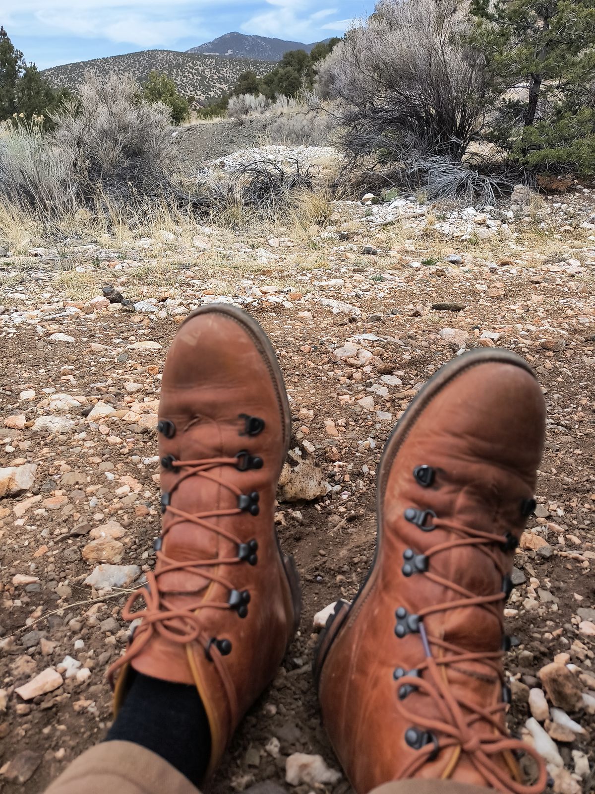 Photo by ArchieGoodyear on April 13, 2025 of the Viberg Hiker in Horween Natural Dublin.