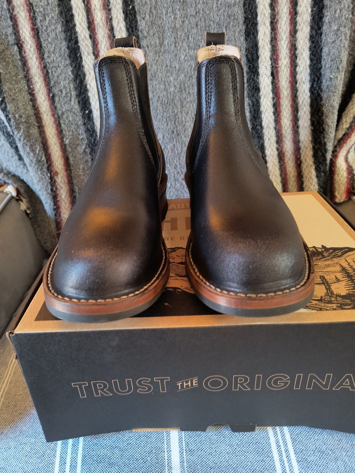 Photo by ArchieGoodyear on March 21, 2026 of the White's White's/C-350 Chelsea in Horween Black Waxed Flesh.