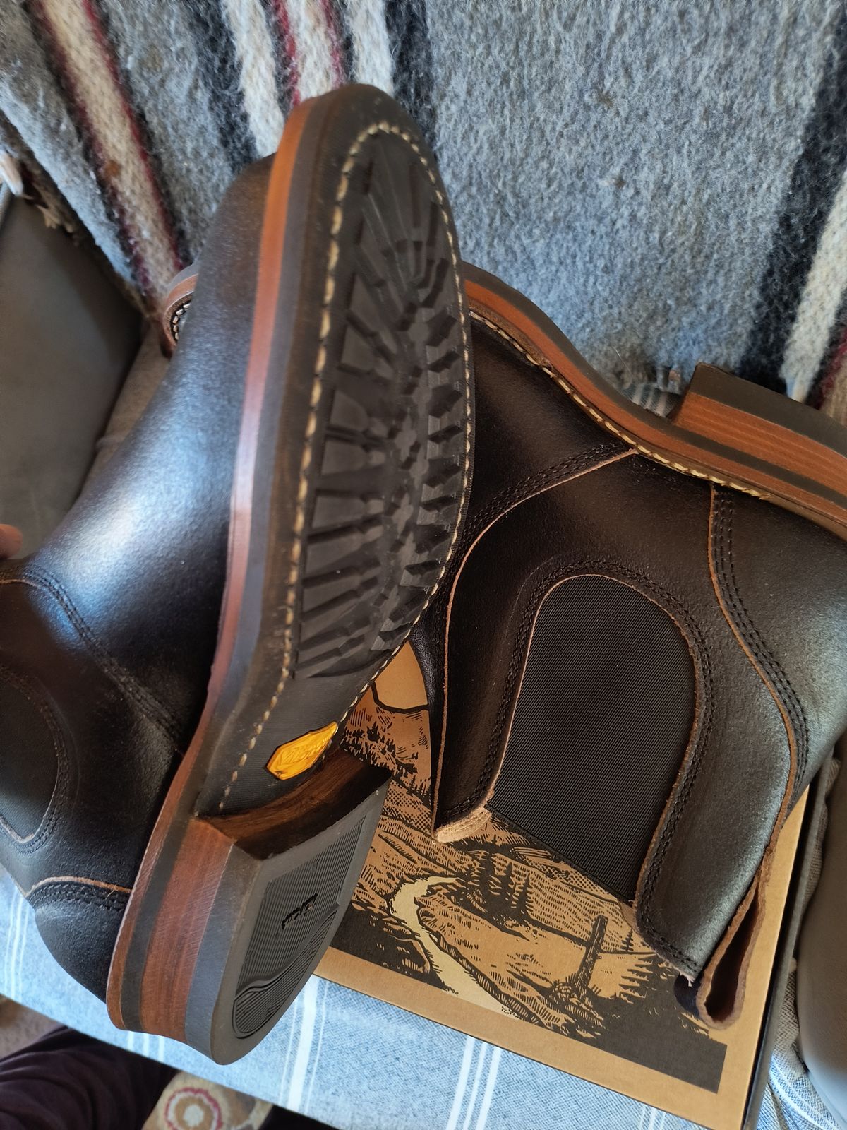 Photo by ArchieGoodyear on March 21, 2026 of the White's White's/C-350 Chelsea in Horween Black Waxed Flesh.