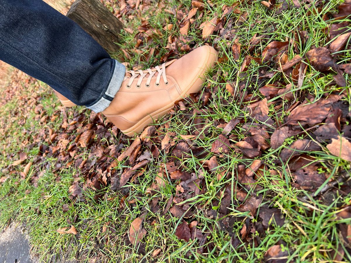 Photo by MY42 on January 25, 2026 of the Goral Smugs in Horween Natural Tan.