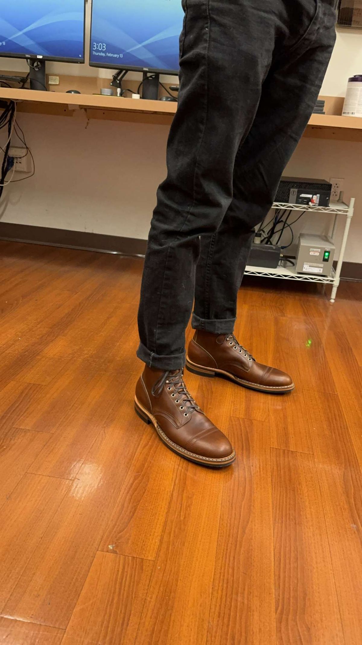 Photo by HudsonOilCompany on February 13, 2025 of the White's MP-Sherman Toe Cap in Horween British Tan Chromexcel.