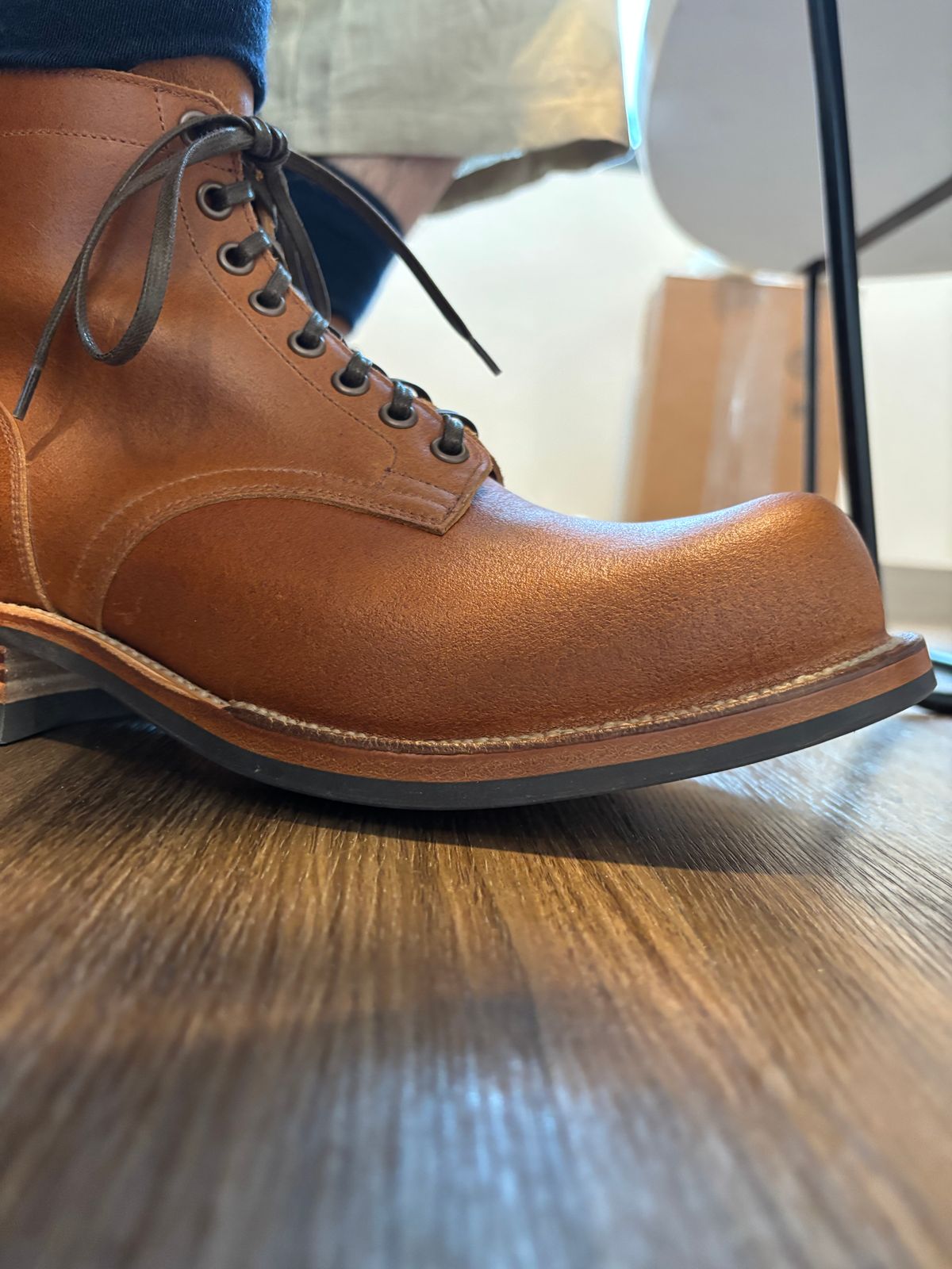 Photo by ratseller on June 28, 2026 of the Viberg Service Boot in Moc Latigo Waxed Flesh.