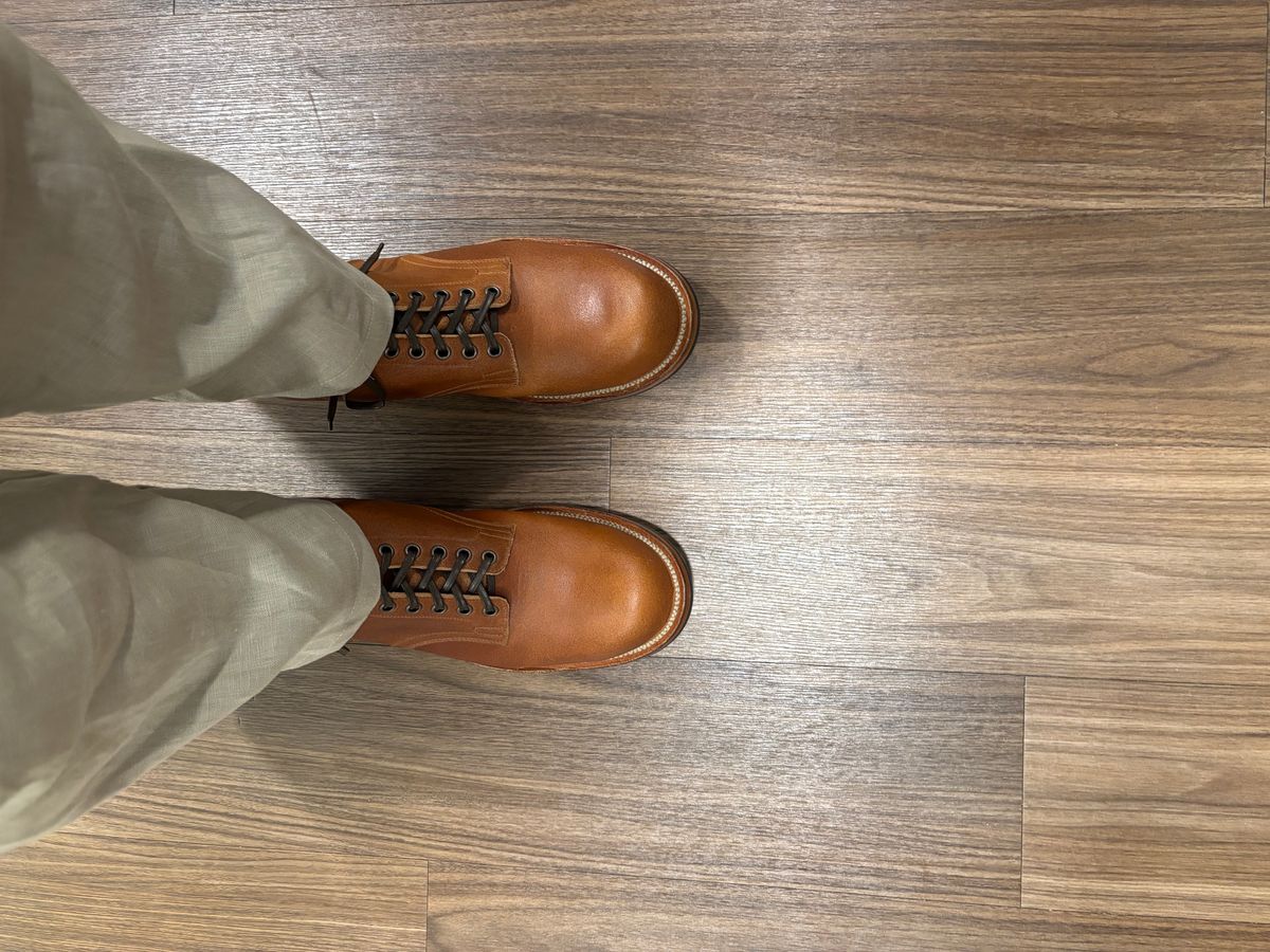 Photo by ratseller on June 28, 2026 of the Viberg Service Boot in Moc Latigo Waxed Flesh.