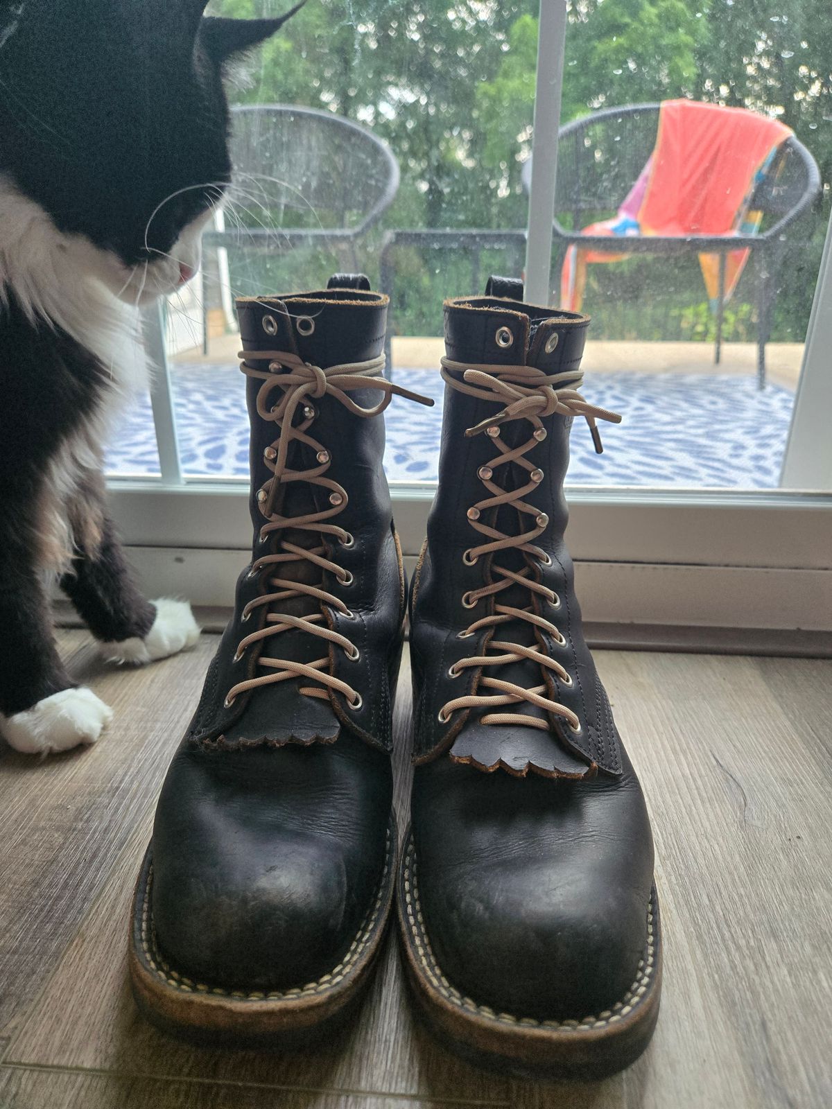 Photo by tpp5151 on July 8, 2025 of the Nicks Handmade Boots x Zuriick William in Horween Black Chromexcel.
