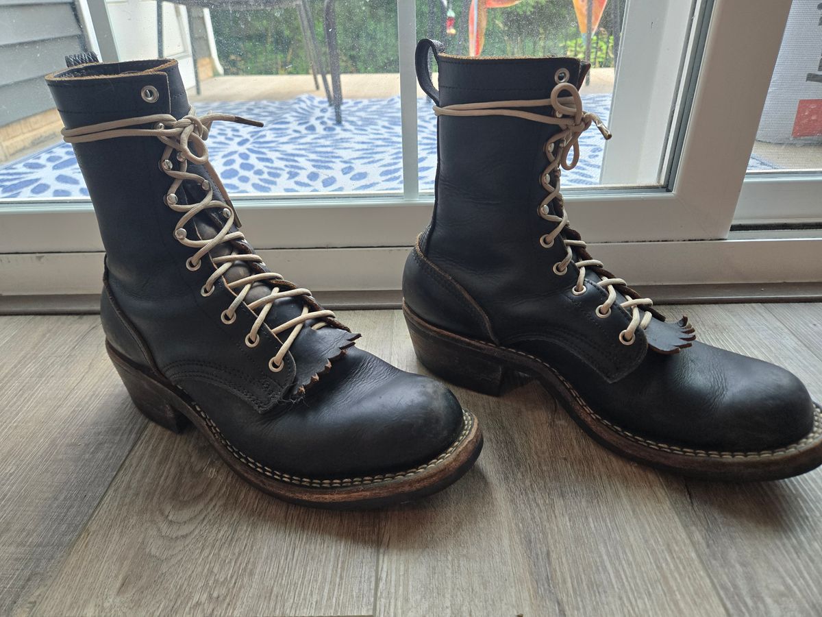 Photo by tpp5151 on July 8, 2025 of the Nicks Handmade Boots x Zuriick William in Horween Black Chromexcel.