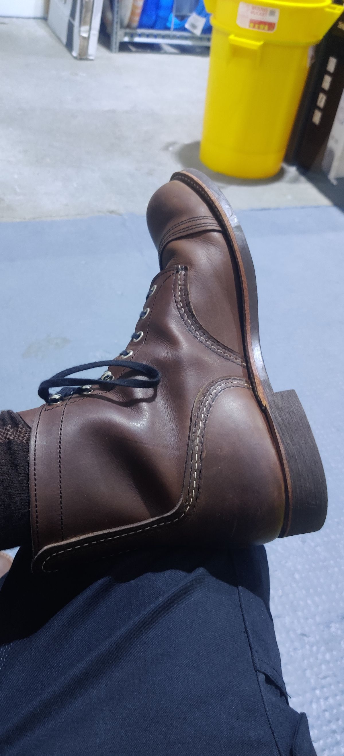 Photo by BootStrapBill on March 7, 2024 of the Red Wing Iron Ranger in S.B. Foot Amber Harness.