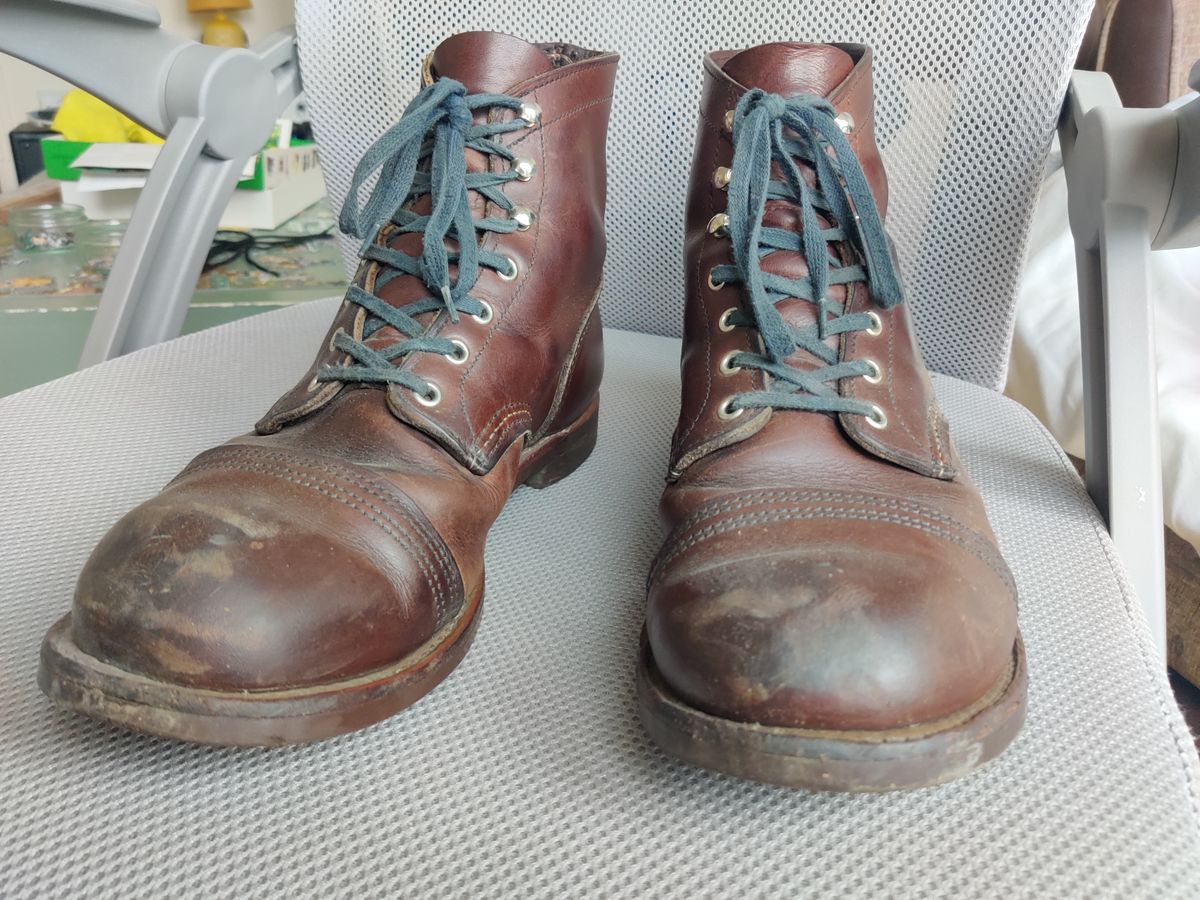 Photo by BootStrapBill on December 16, 2024 of the Red Wing Iron Ranger in S.B. Foot Amber Harness.