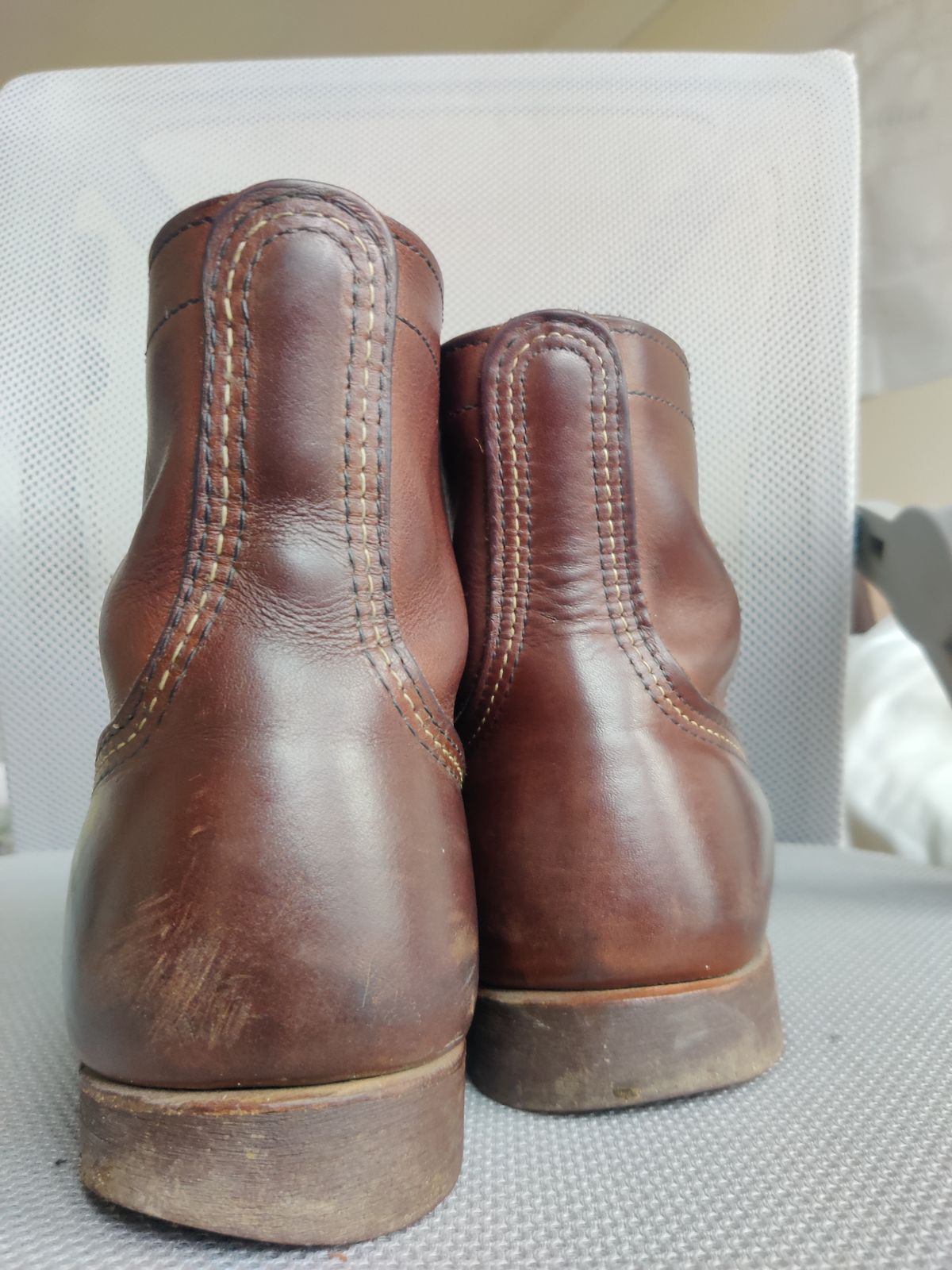 Photo by BootStrapBill on December 16, 2024 of the Red Wing Iron Ranger in S.B. Foot Amber Harness.