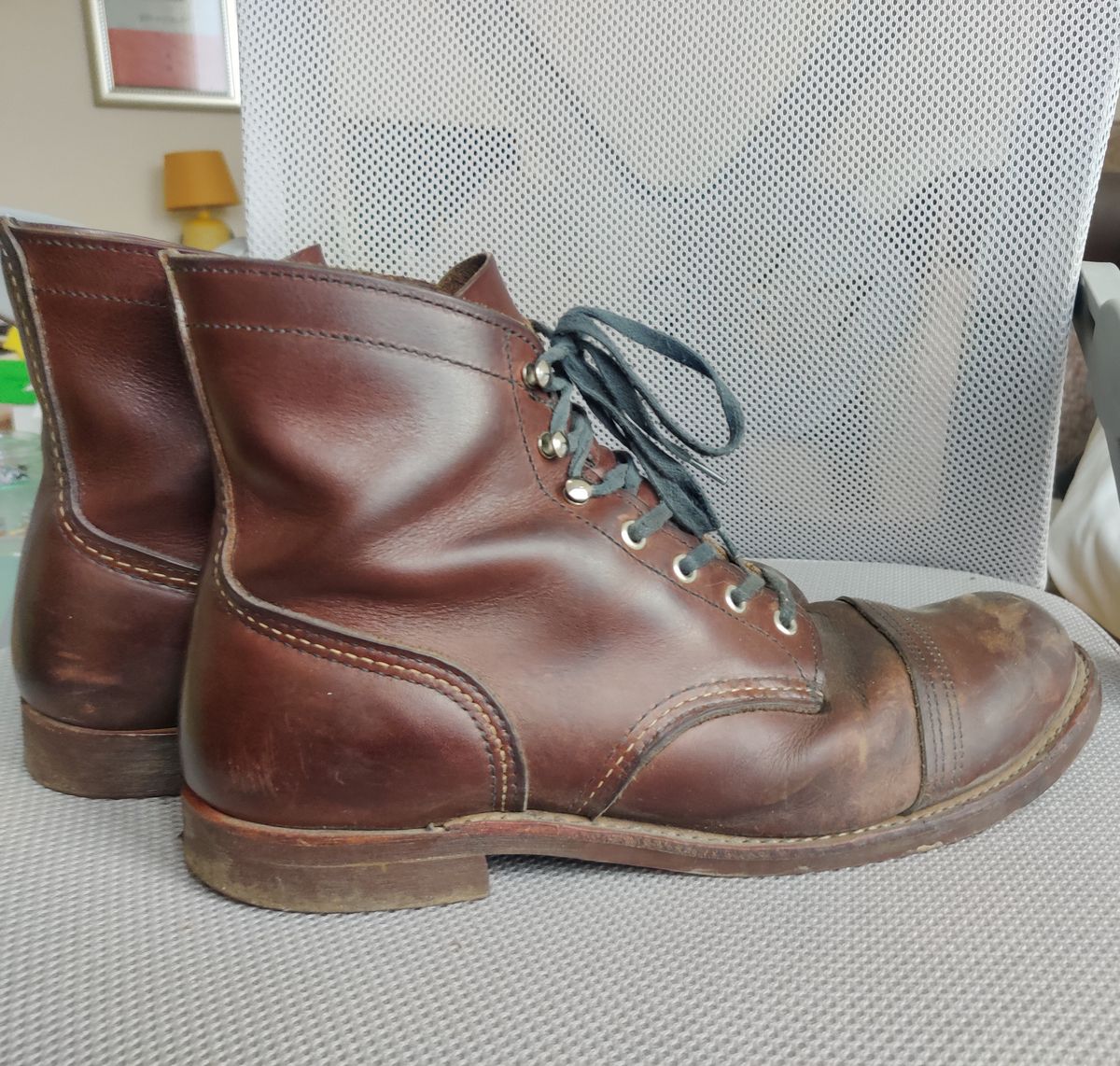 Photo by BootStrapBill on December 16, 2024 of the Red Wing Iron Ranger in S.B. Foot Amber Harness.
