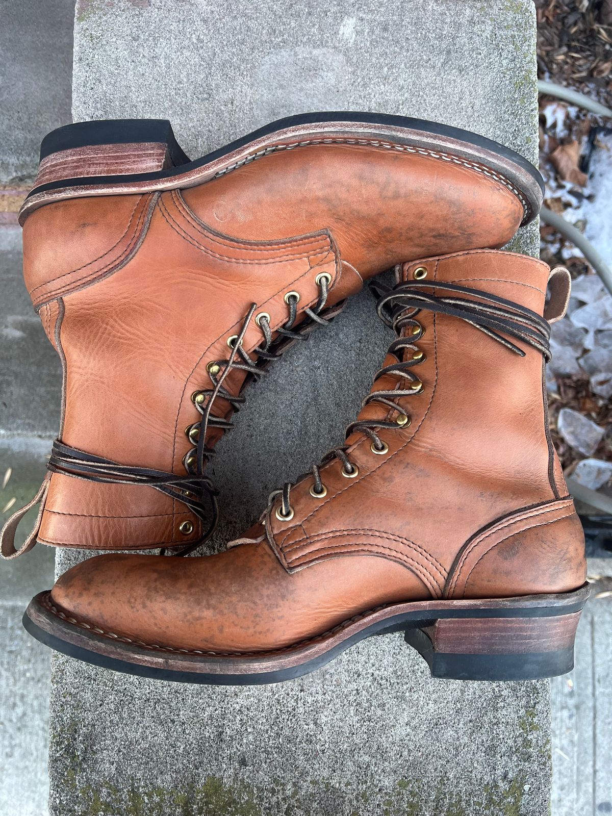 Photo by mrpizzaface on January 1, 2026 of the Nicks Ranger in Horween Light Natural Dublin.