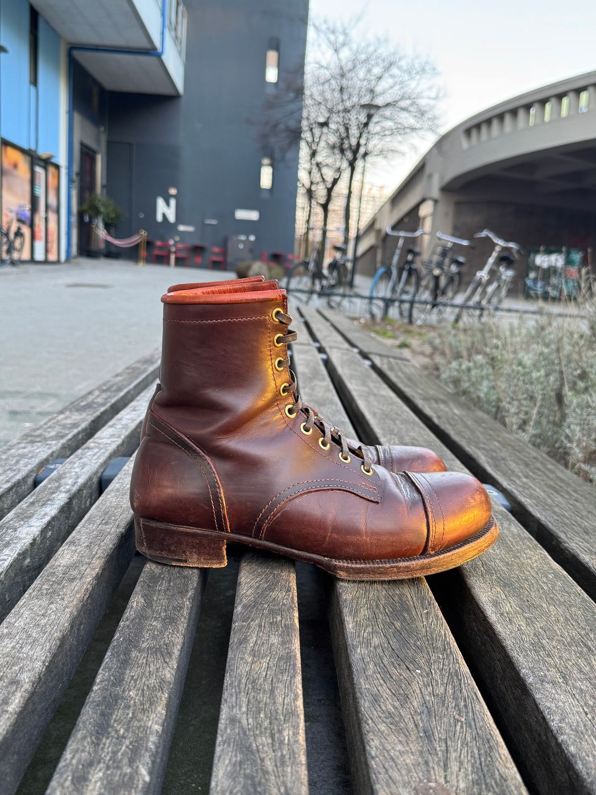 Photo by JorgeGuadarrama on March 5, 2026 of the Jorge Guadarrama Heritage Mx in Horween Timber Chromexcel.