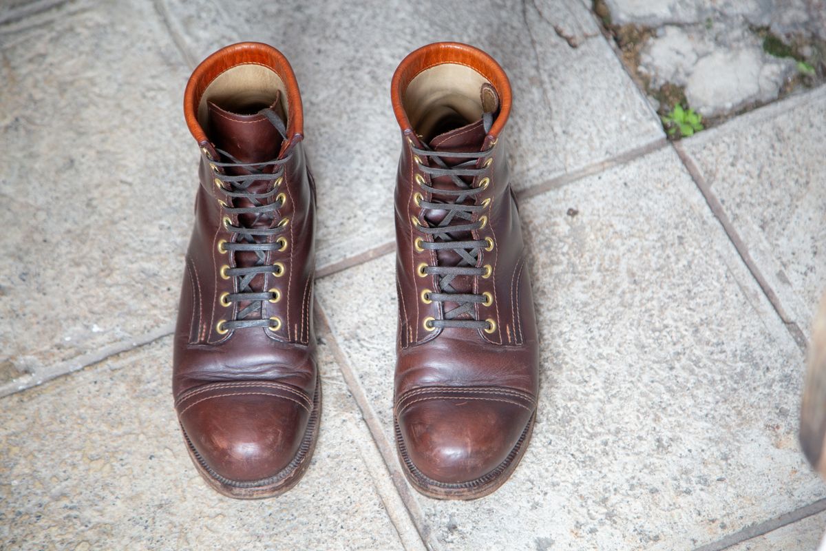 Photo by JorgeGuadarrama on April 6, 2026 of the Jorge Guadarrama Heritage Mx in Horween Timber Chromexcel.