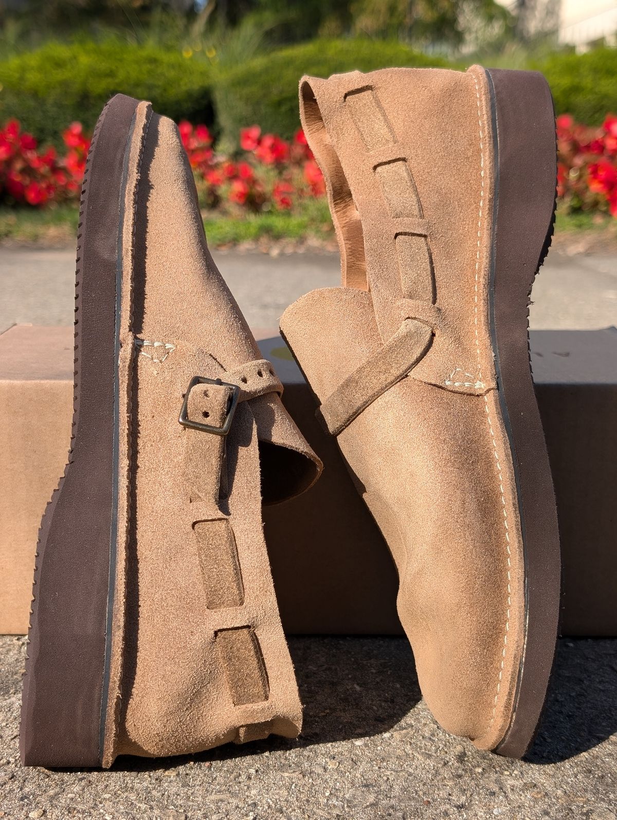 Photo by Octopodia on October 2, 2025 of the Aurora Shoe Co. Middle English in Horween Natural Chromexcel Roughout.