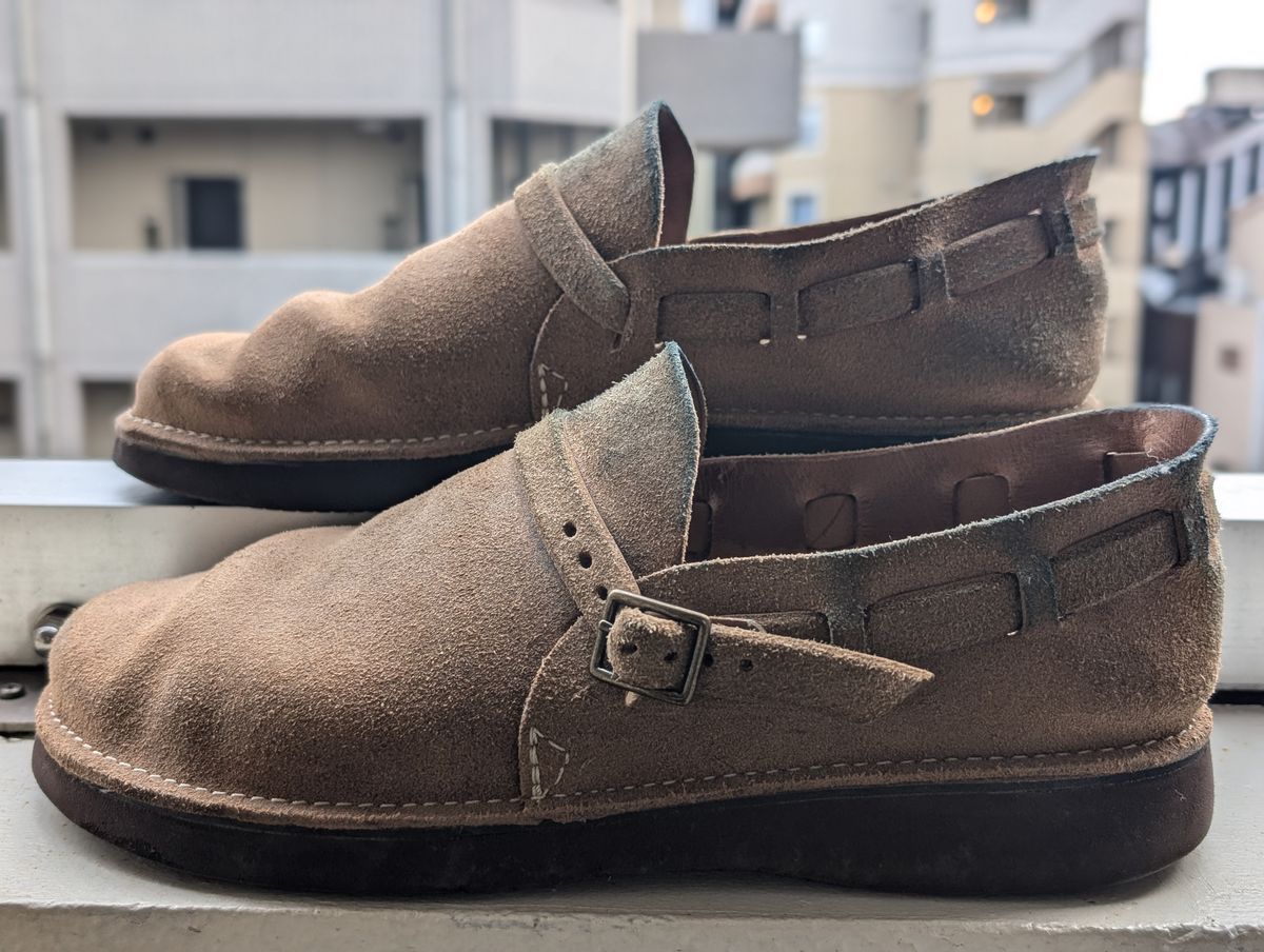 Photo by Octopodia on November 5, 2025 of the Aurora Shoe Co. Middle English in Horween Natural Chromexcel Roughout.