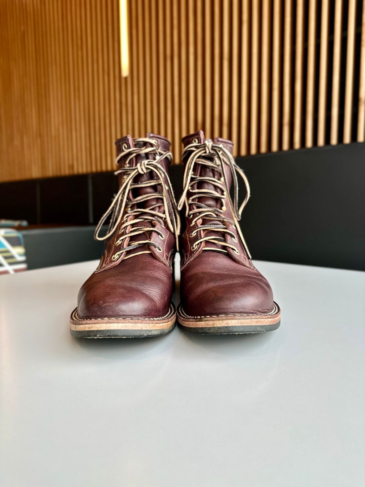 Photo by RUNNOFT on November 2, 2025 of the Nicks Nicks X Parkhurst V3 in Horween Cypress 8.