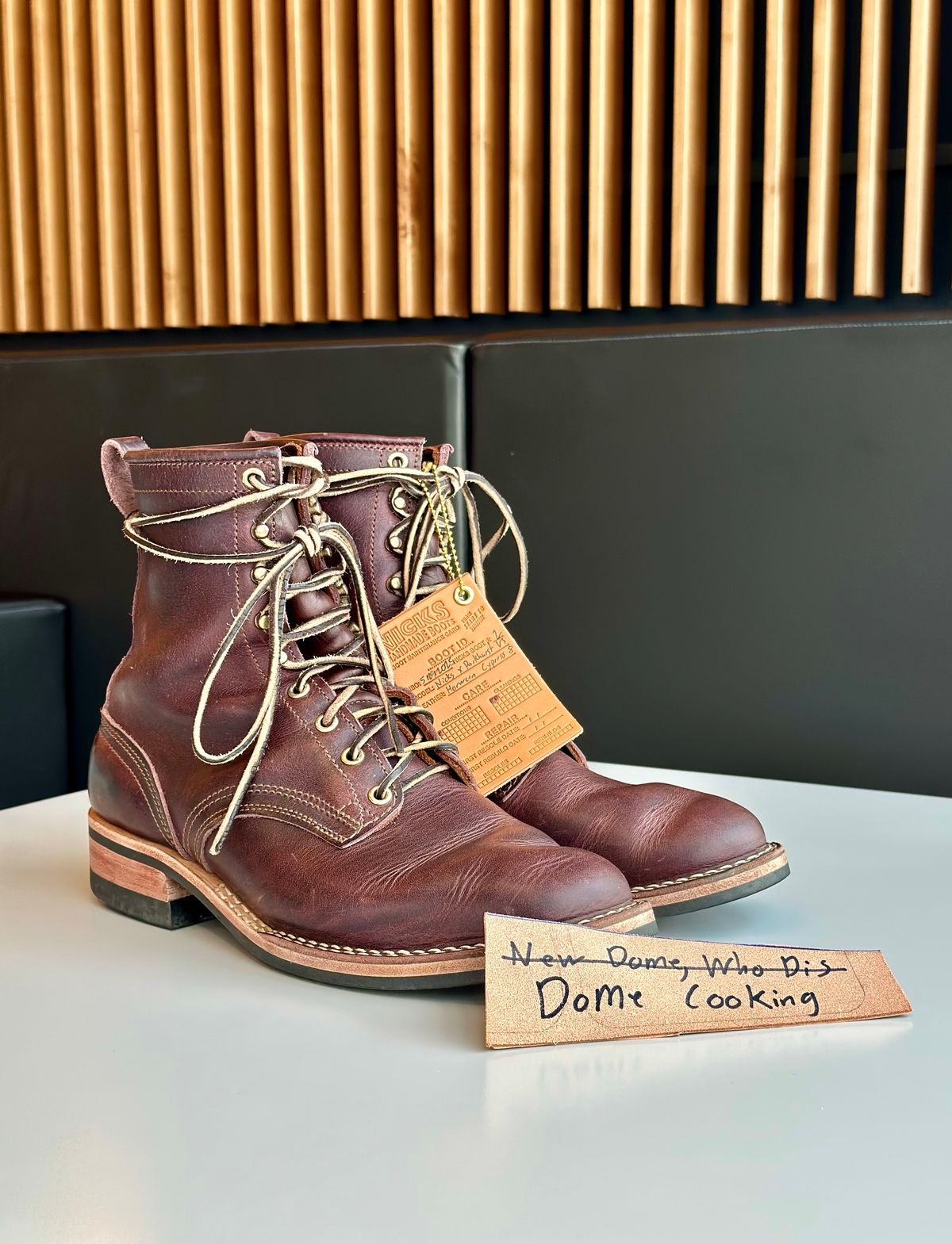 Photo by RUNNOFT on November 2, 2025 of the Nicks Nicks X Parkhurst V3 in Horween Cypress 8.