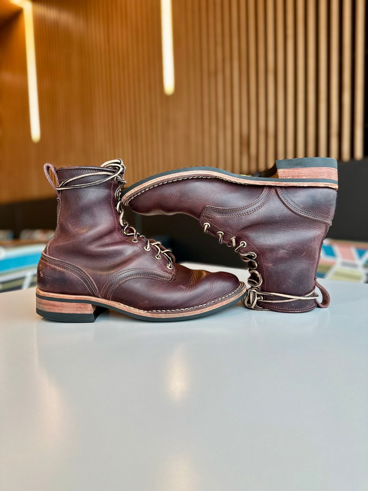 Photo by RUNNOFT on December 1, 2025 of the Nicks Nicks X Parkhurst V3 in Horween Cypress 8.