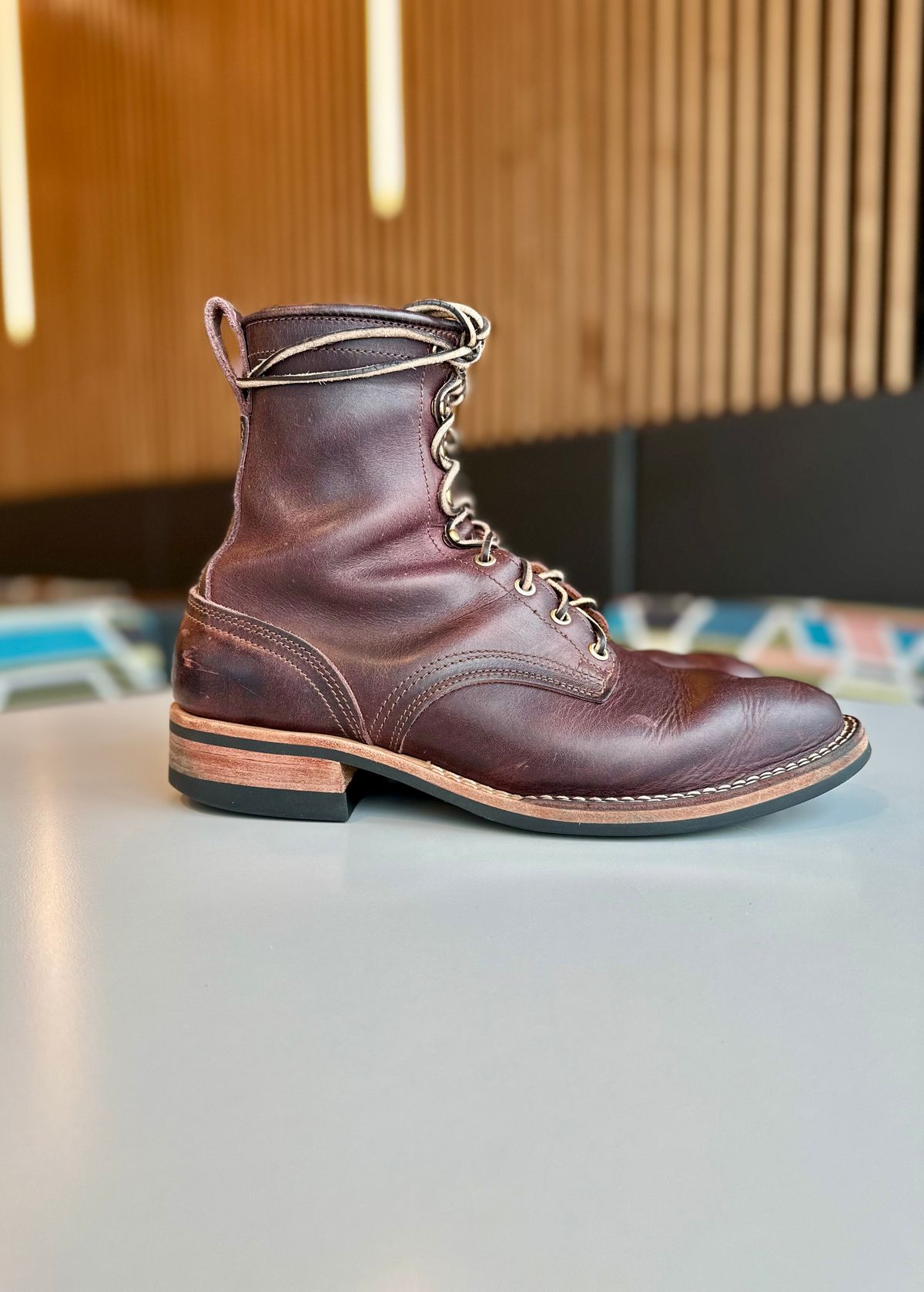 Photo by RUNNOFT on December 1, 2025 of the Nicks Nicks X Parkhurst V3 in Horween Cypress 8.