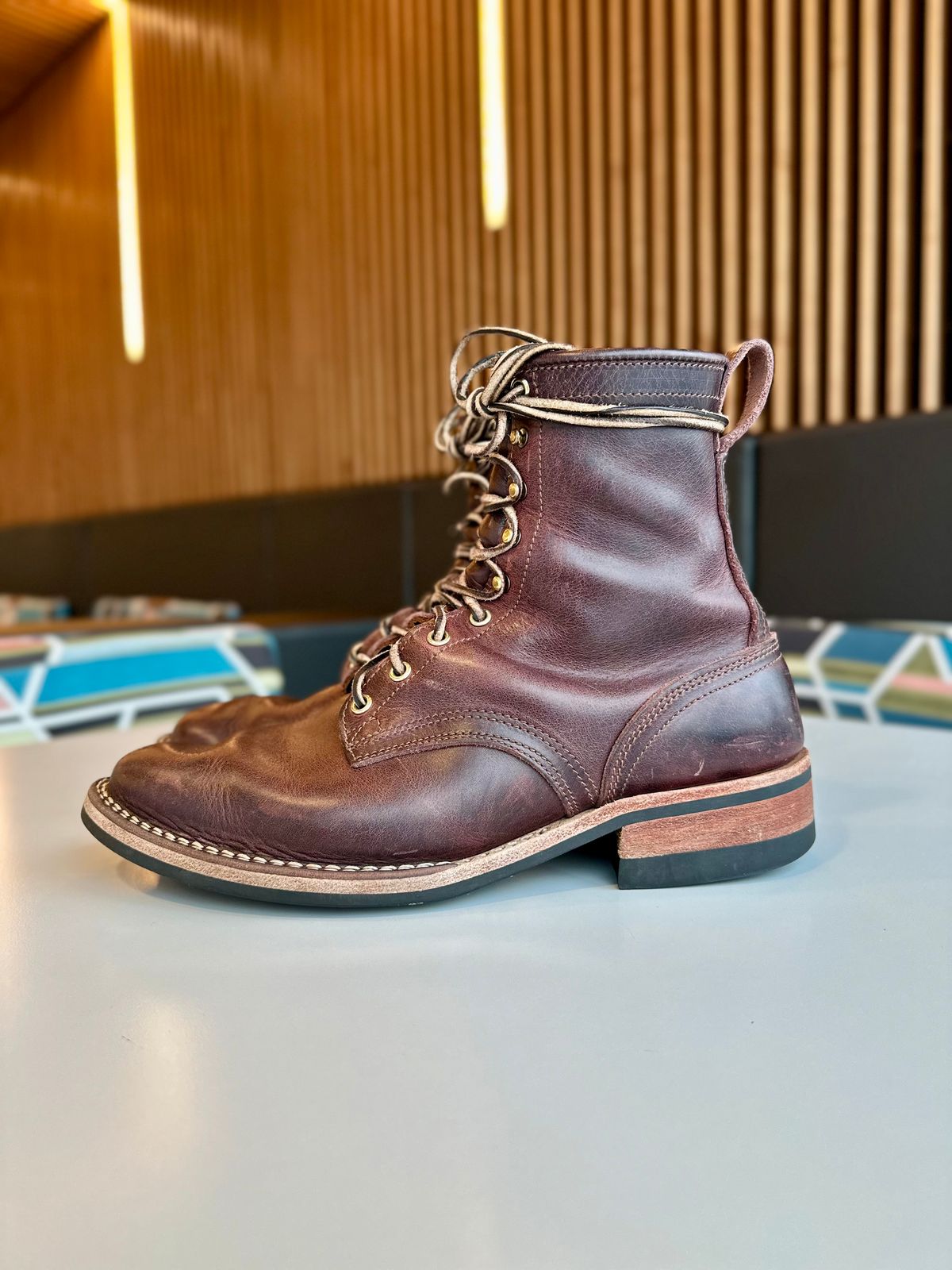 Photo by RUNNOFT on January 3, 2026 of the Nicks Nicks X Parkhurst V3 in Horween Cypress 8.