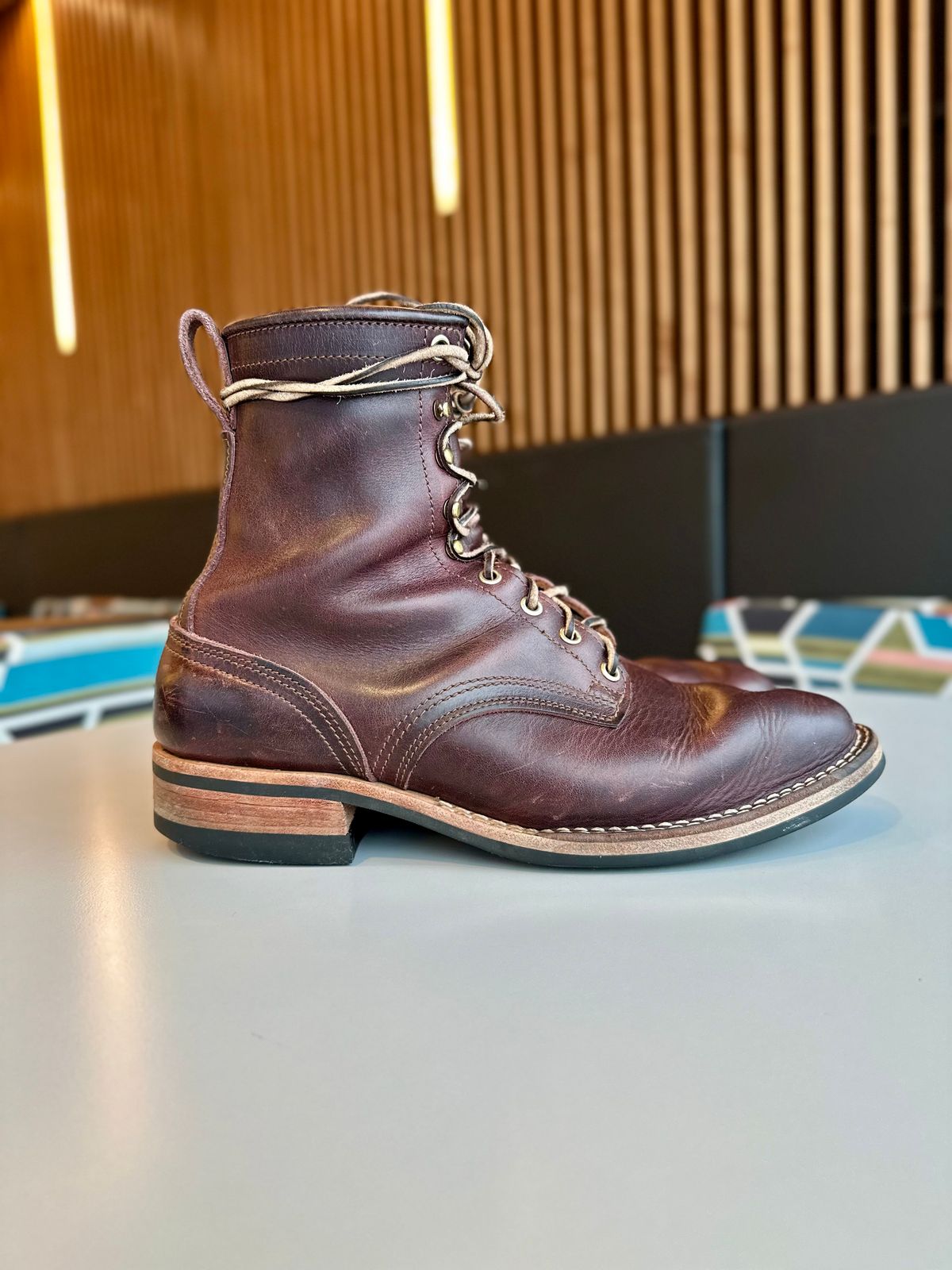 Photo by RUNNOFT on January 3, 2026 of the Nicks Nicks X Parkhurst V3 in Horween Cypress 8.