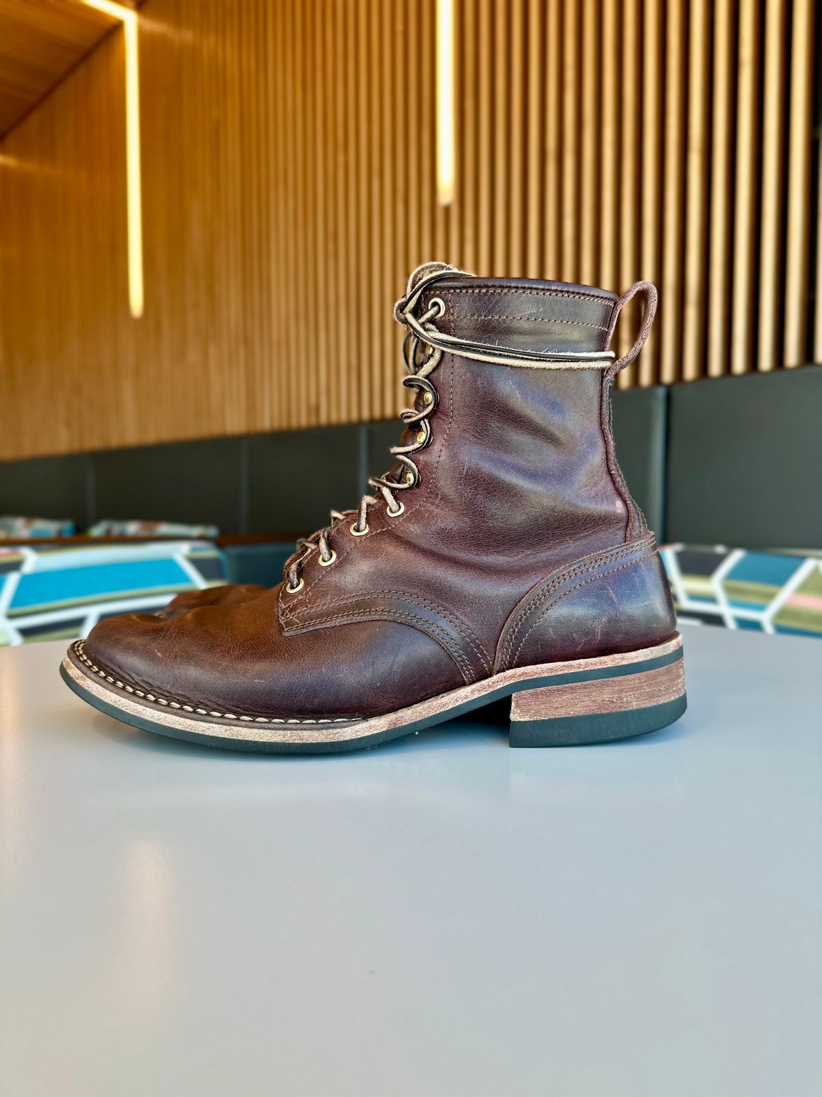 Photo by RUNNOFT on February 1, 2026 of the Nicks Nicks X Parkhurst V3 in Horween Cypress 8.