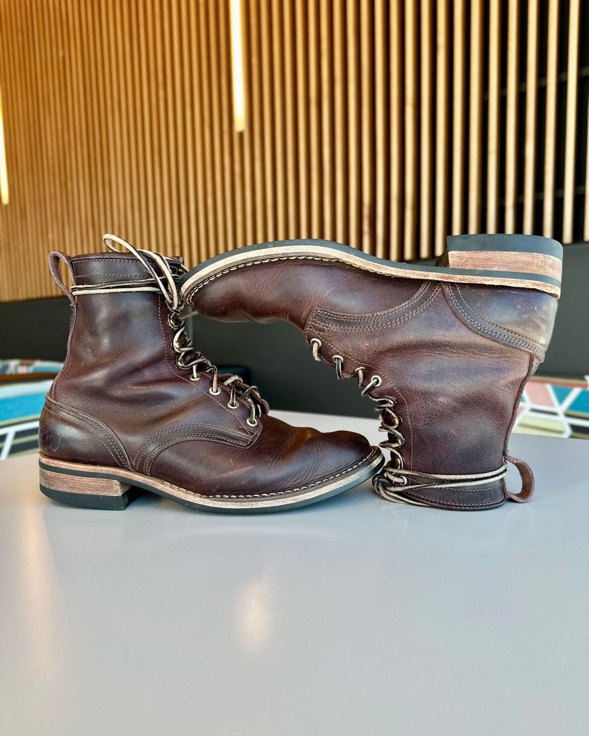 Photo by RUNNOFT on February 1, 2026 of the Nicks Nicks X Parkhurst V3 in Horween Cypress 8.