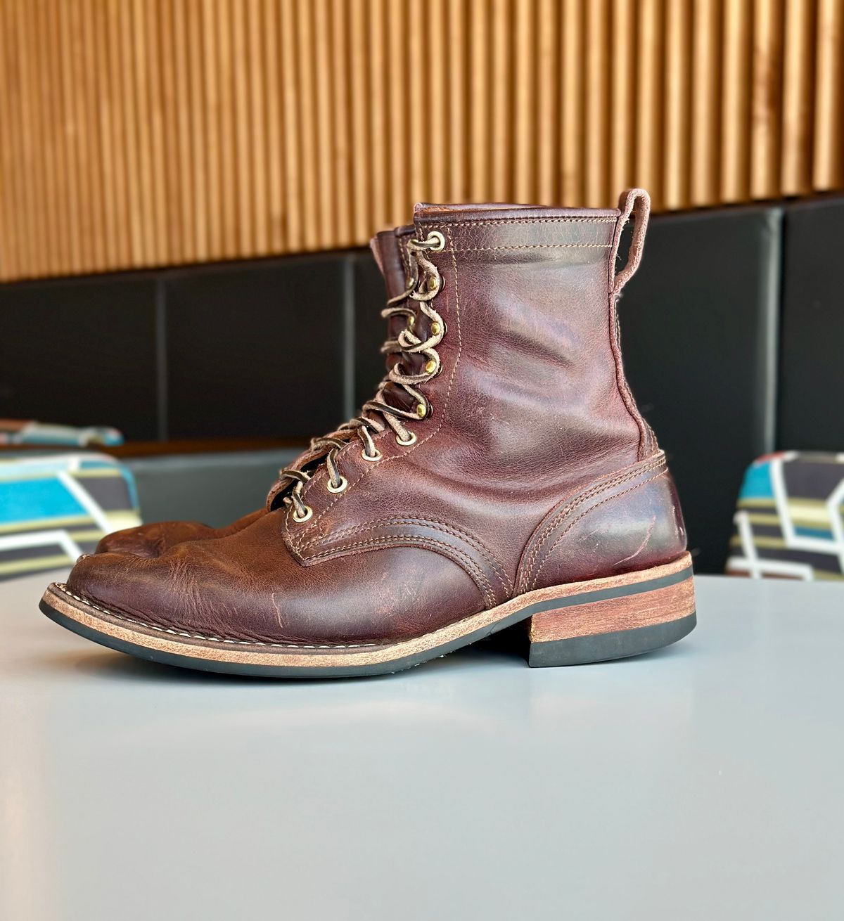 Photo by RUNNOFT on April 4, 2026 of the Nicks Nicks X Parkhurst V3 in Horween Cypress 8.