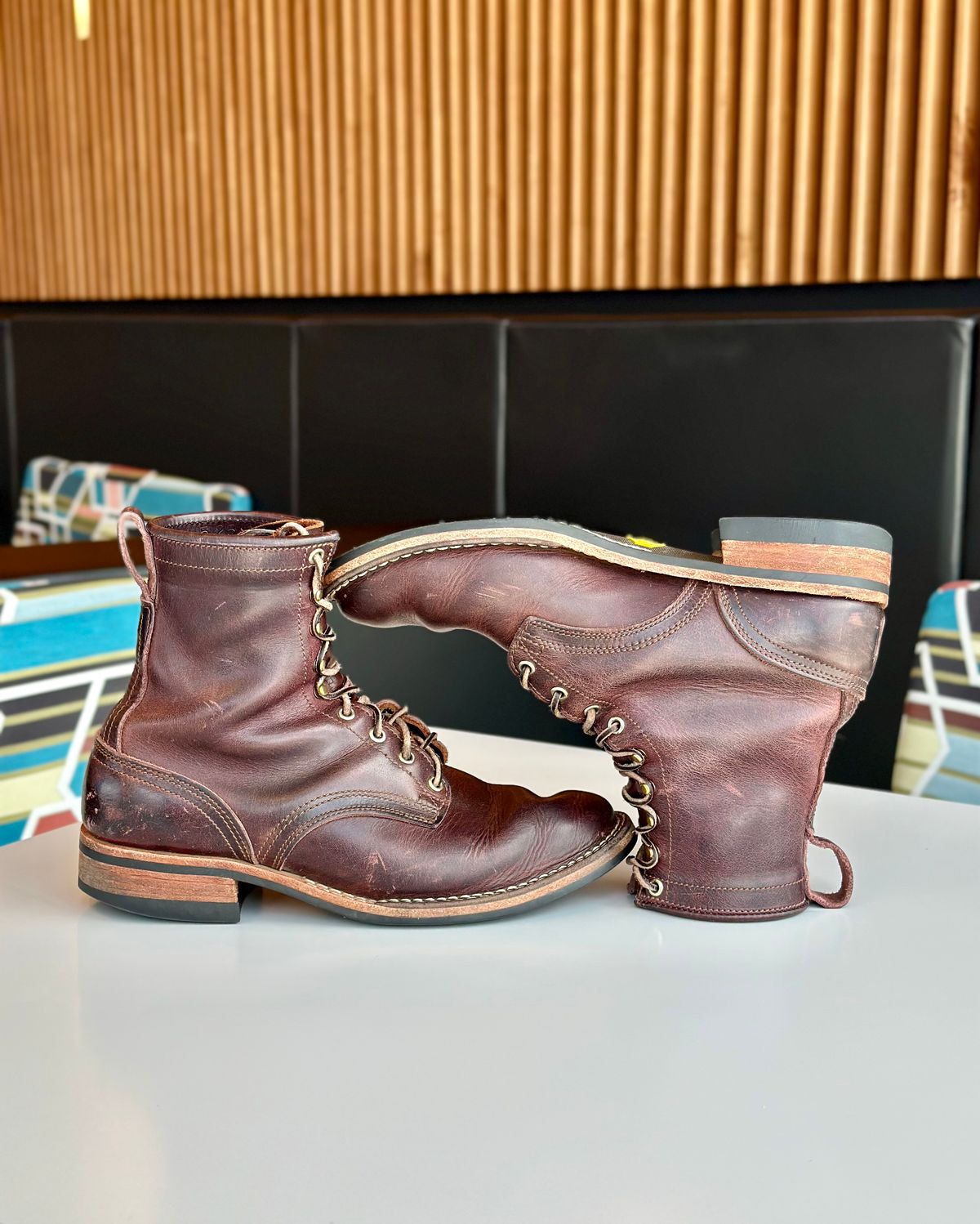 Photo by RUNNOFT on April 4, 2026 of the Nicks Nicks X Parkhurst V3 in Horween Cypress 8.