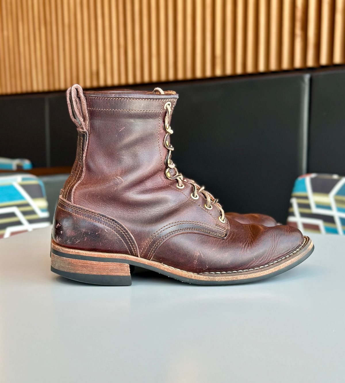 Photo by RUNNOFT on April 4, 2026 of the Nicks Nicks X Parkhurst V3 in Horween Cypress 8.