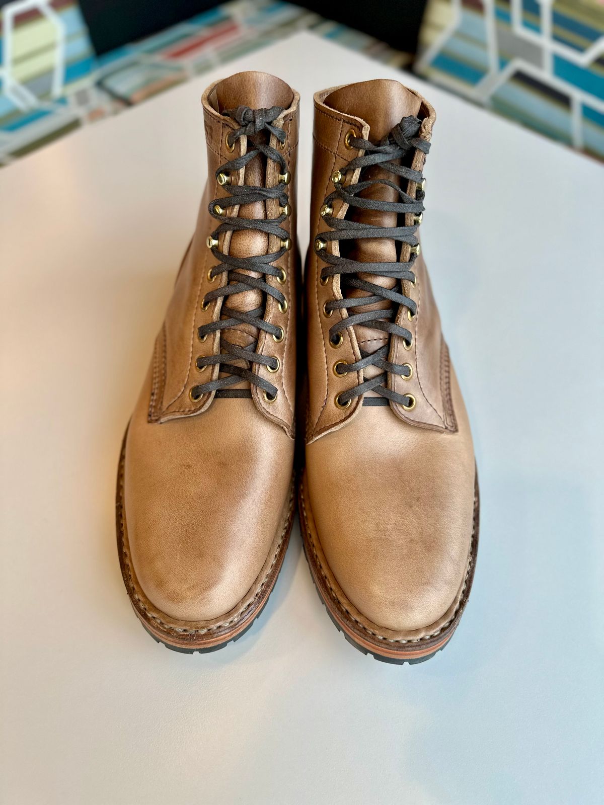 Photo by RUNNOFT on November 30, 2025 of the White's MP-Sherman Plain Toe in Horween Natural Chromexcel.