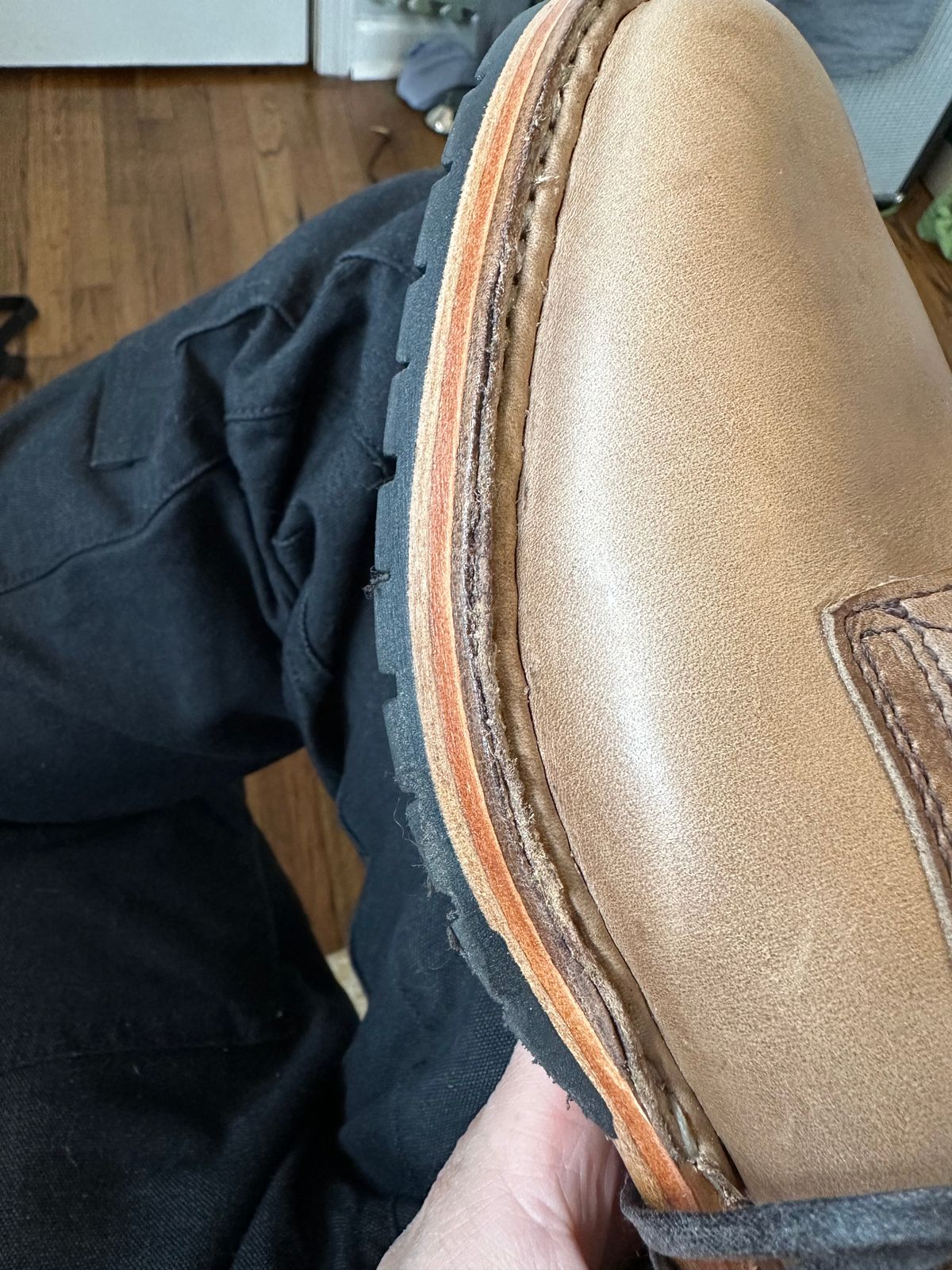 Photo by RUNNOFT on January 31, 2026 of the White's MP-Sherman Plain Toe in Horween Natural Chromexcel.