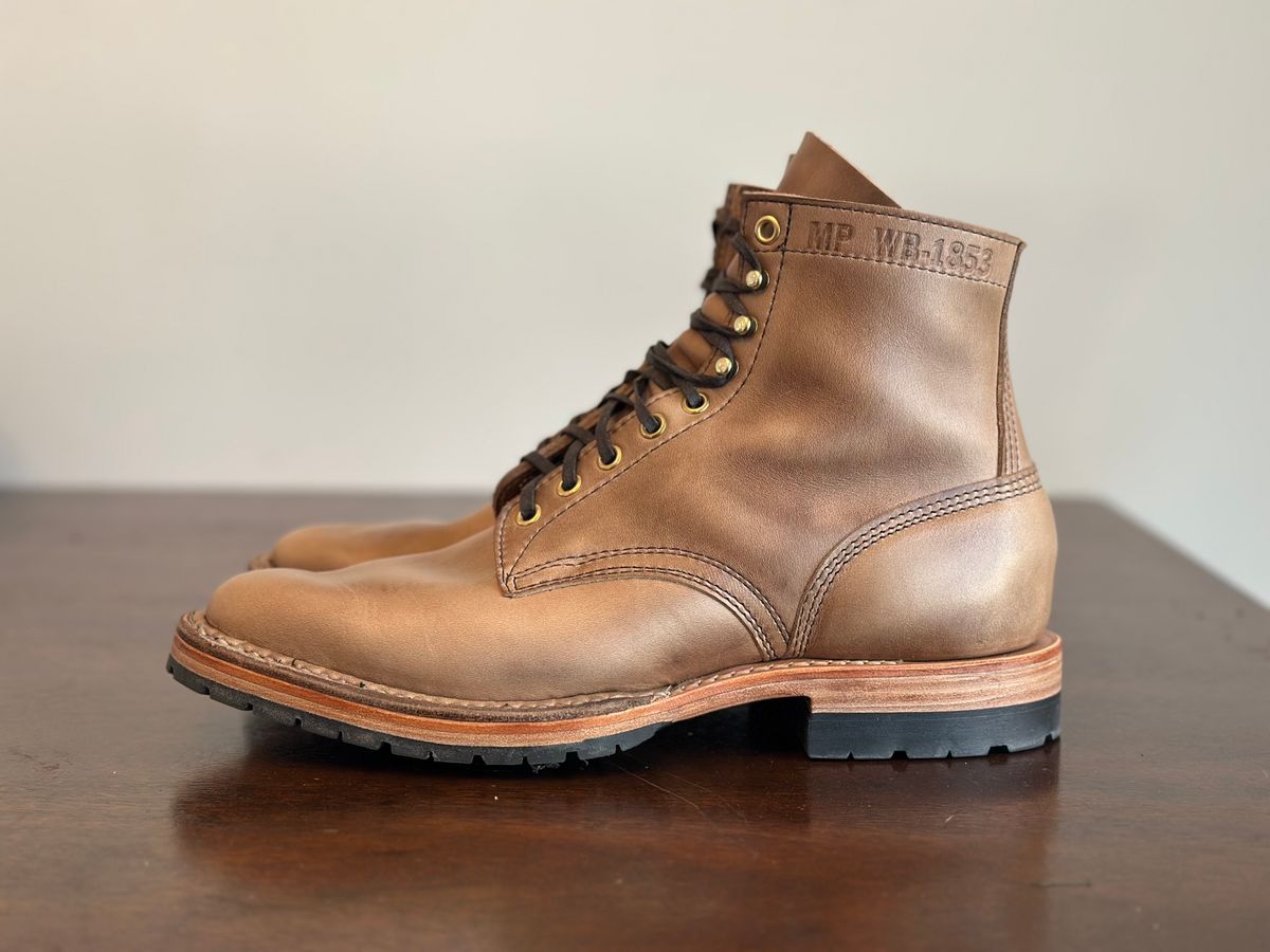 Photo by RUNNOFT on March 31, 2026 of the White's MP-Sherman Plain Toe in Horween Natural Chromexcel.