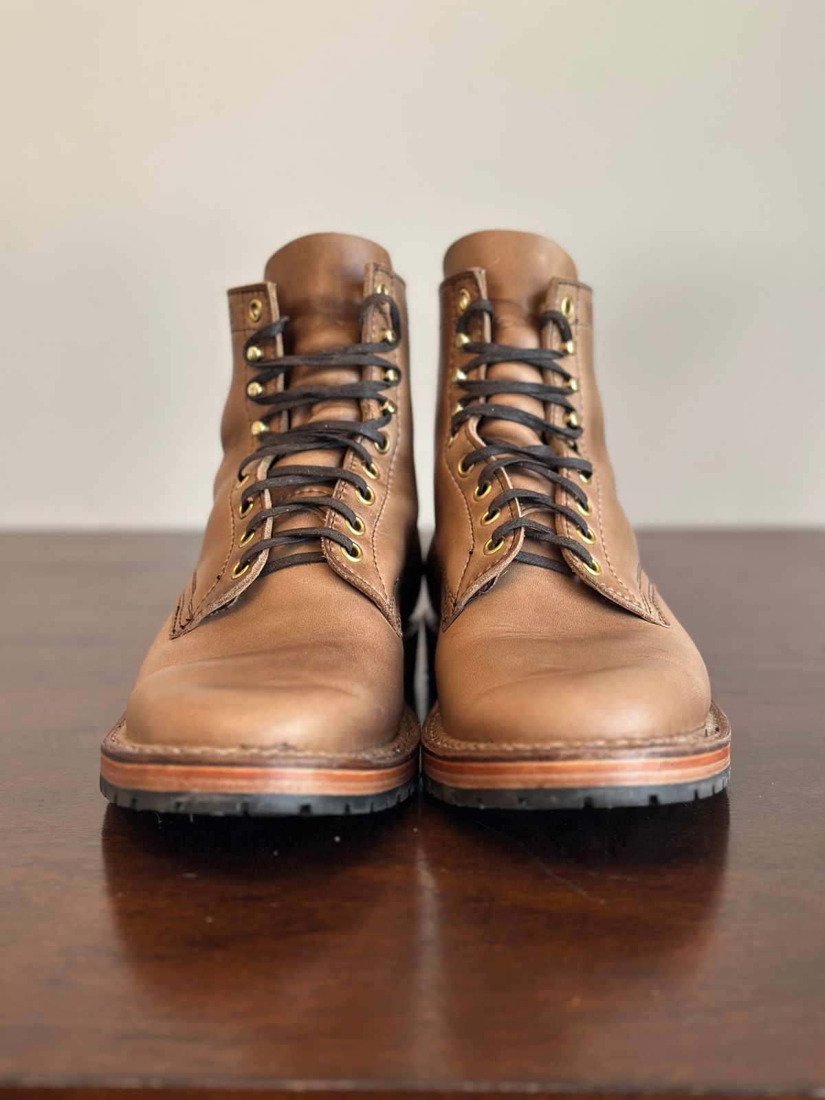 Photo by RUNNOFT on March 31, 2026 of the White's MP-Sherman Plain Toe in Horween Natural Chromexcel.