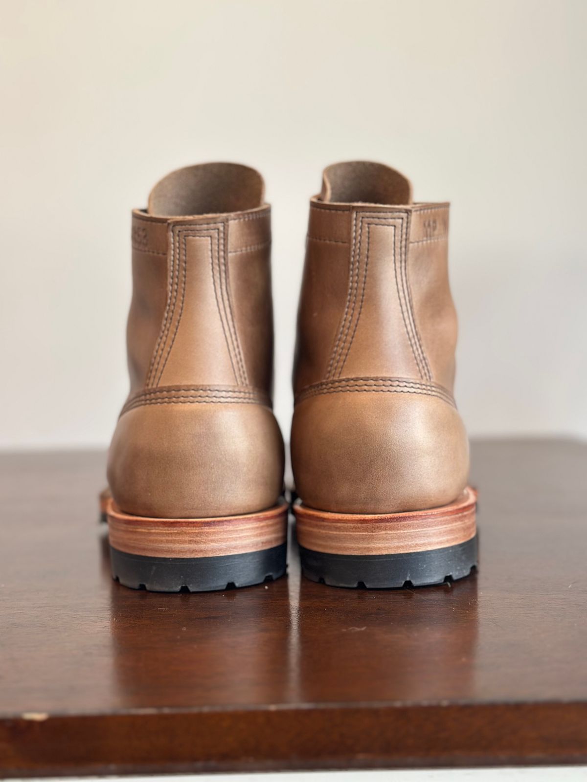 Photo by RUNNOFT on March 31, 2026 of the White's MP-Sherman Plain Toe in Horween Natural Chromexcel.