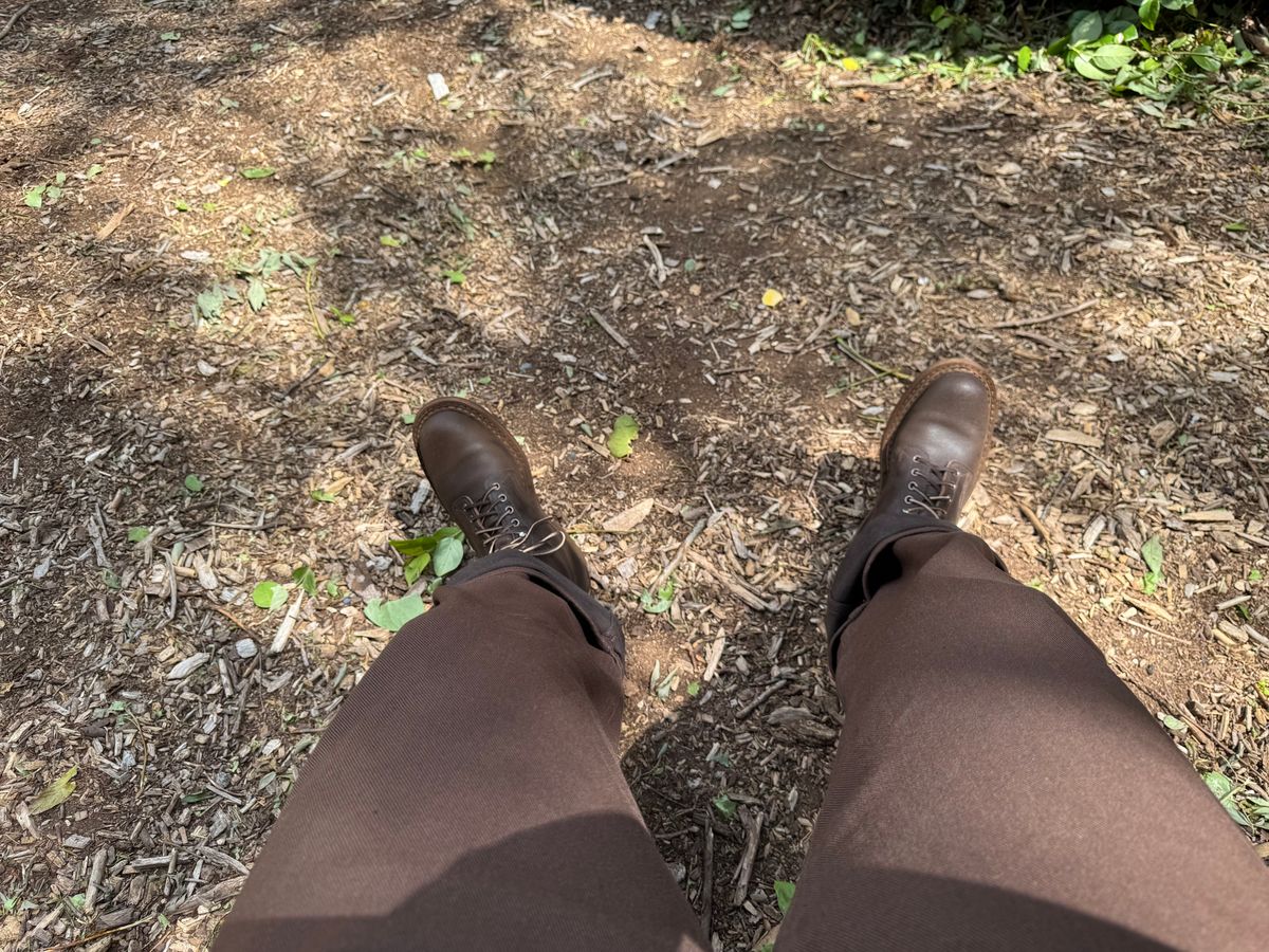 Photo by Efanium on July 1, 2026 of the White's Semi-Dress in Horween Dark Brown Waxed Flesh.