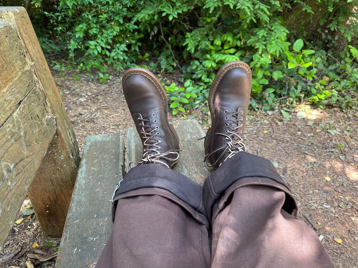 Photo by Efanium on July 1, 2026 of the White's Semi-Dress in Horween Dark Brown Waxed Flesh.