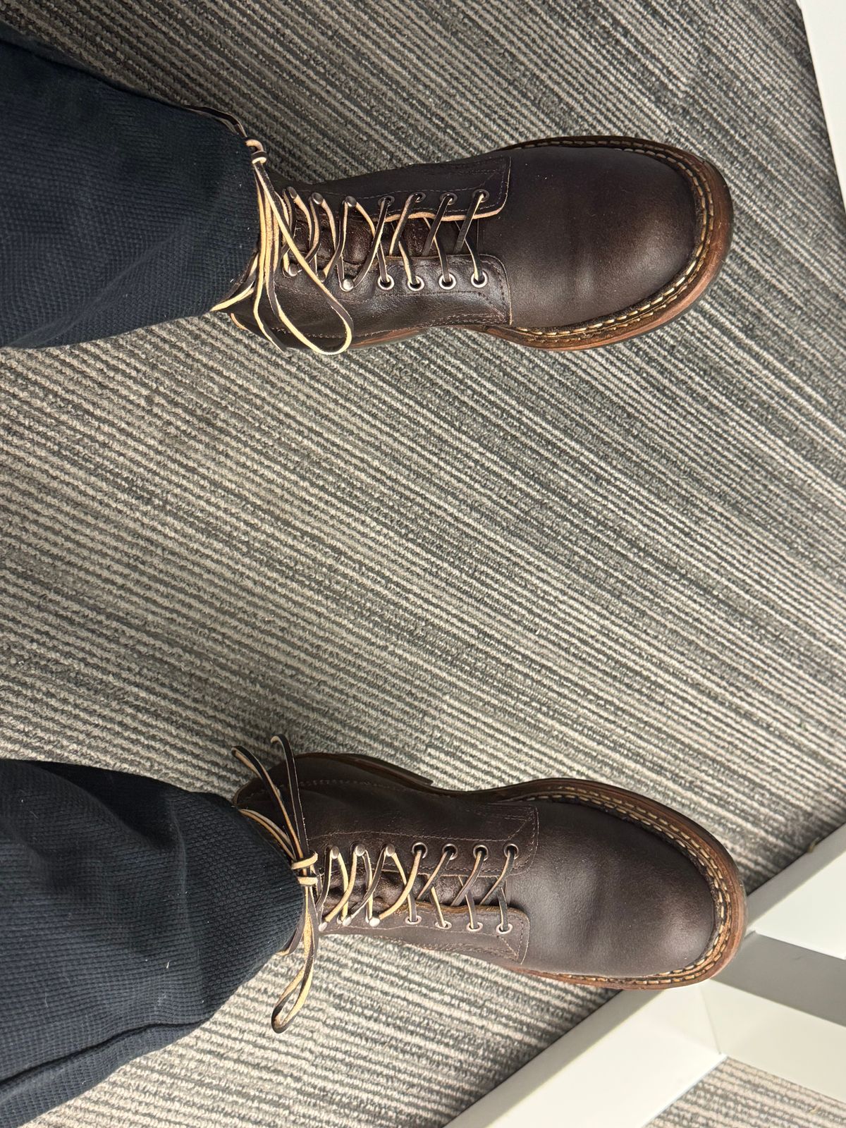 Photo by Efanium on June 30, 2026 of the White's Semi-Dress in Horween Dark Brown Waxed Flesh.