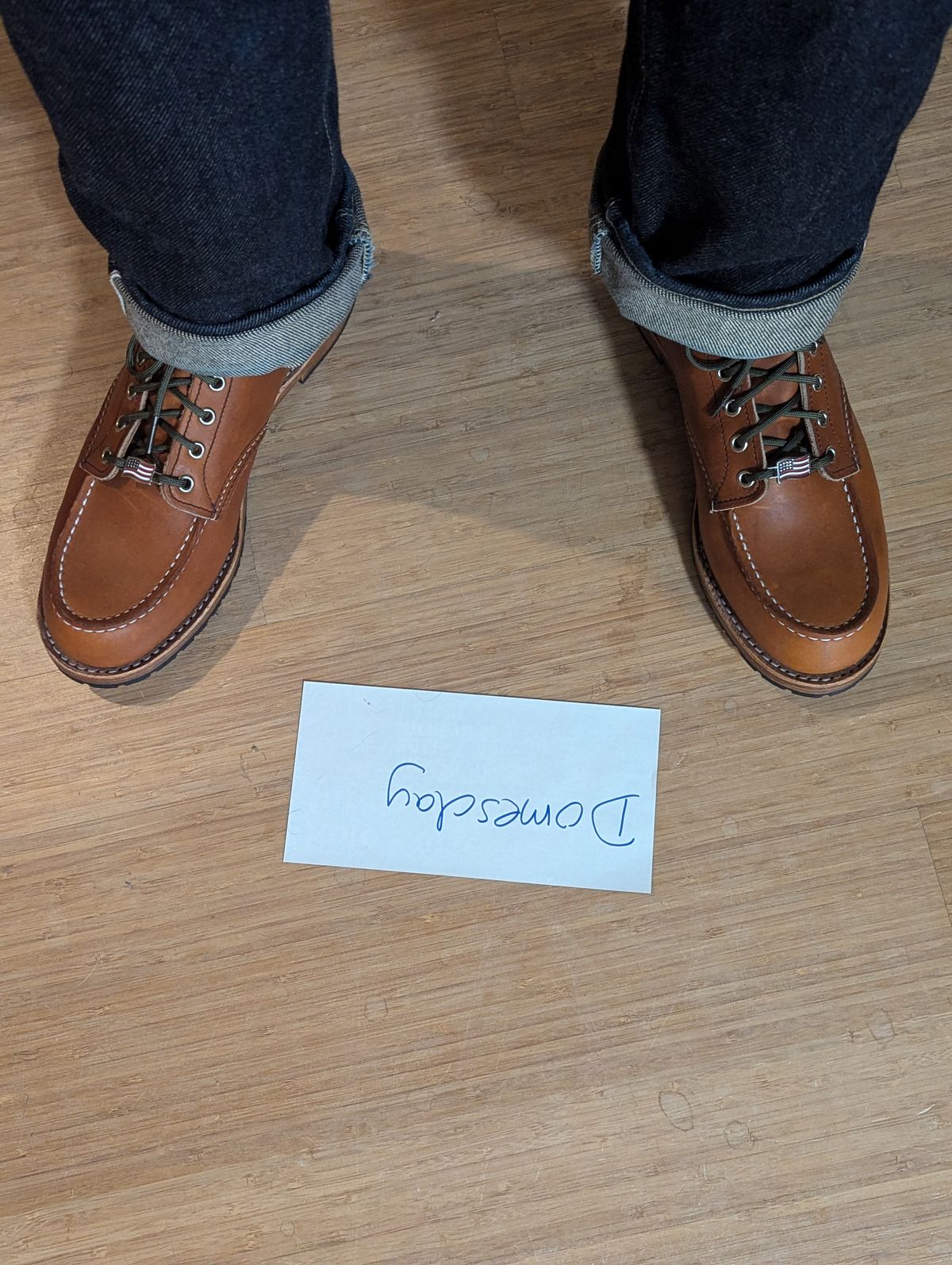 Photo by free_the_fades on October 1, 2024 of the Red Wing 6-Inch Classic Moc in S.B. Foot Oro Legacy.