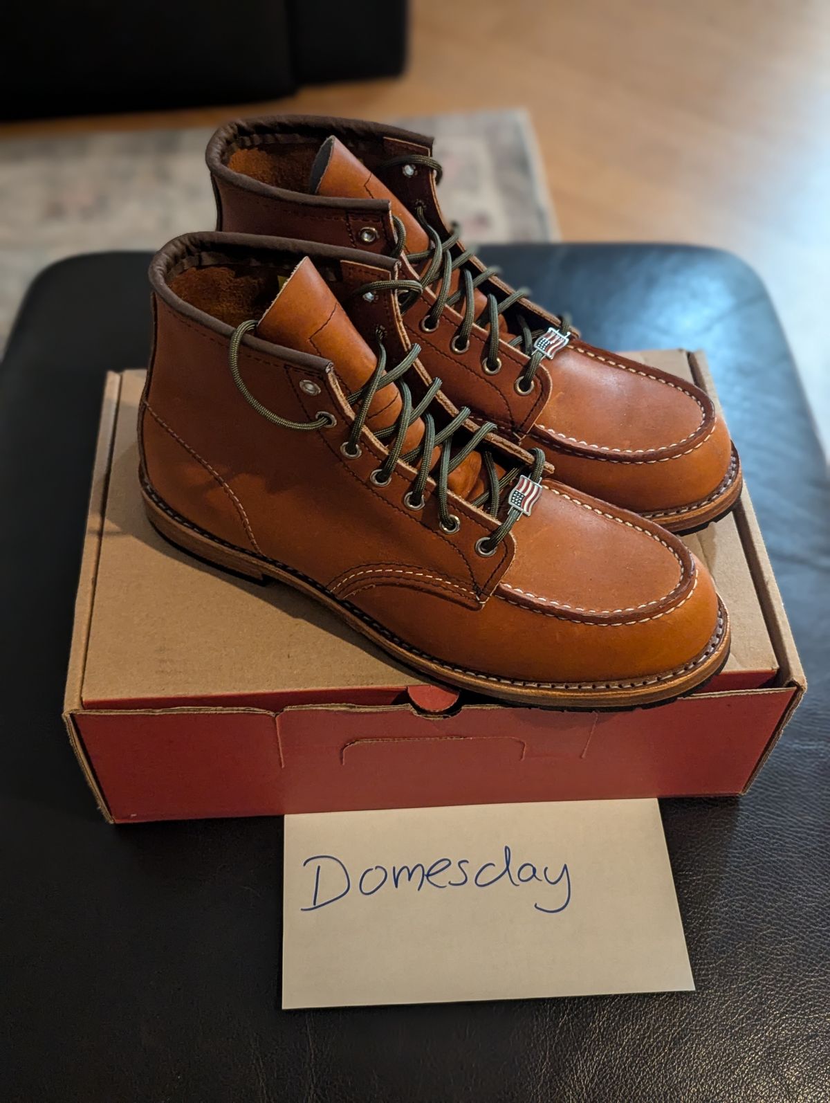 Photo by free_the_fades on October 1, 2024 of the Red Wing 6-Inch Classic Moc in S.B. Foot Oro Legacy.