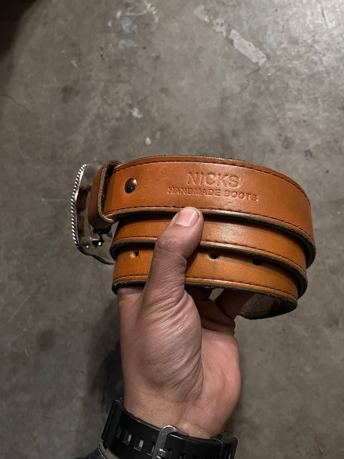 Photo by shredwin.206 on December 2, 2025 of the Nicks Heritage Belt in Wickett & Craig Tan English Bridle.