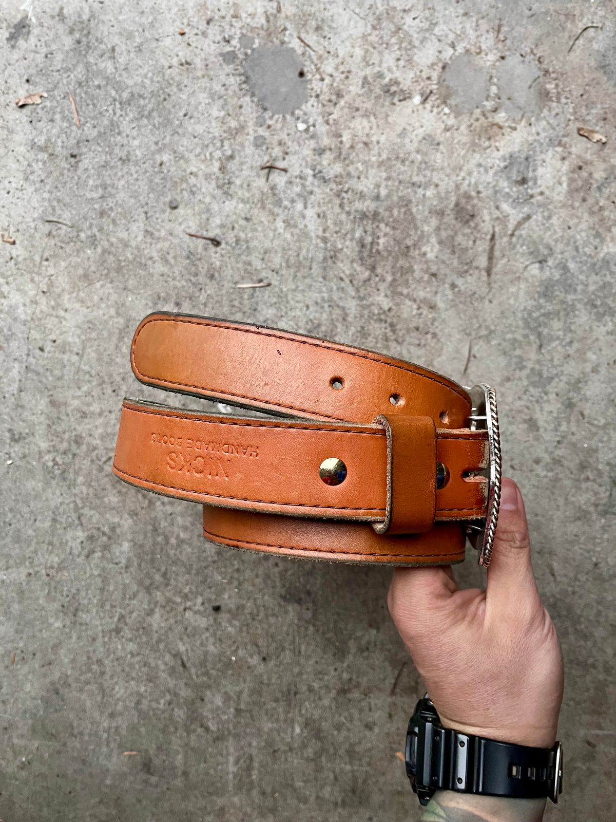 Photo by shredwin.206 on February 1, 2026 of the Nicks Heritage Belt in Wickett & Craig Tan English Bridle.