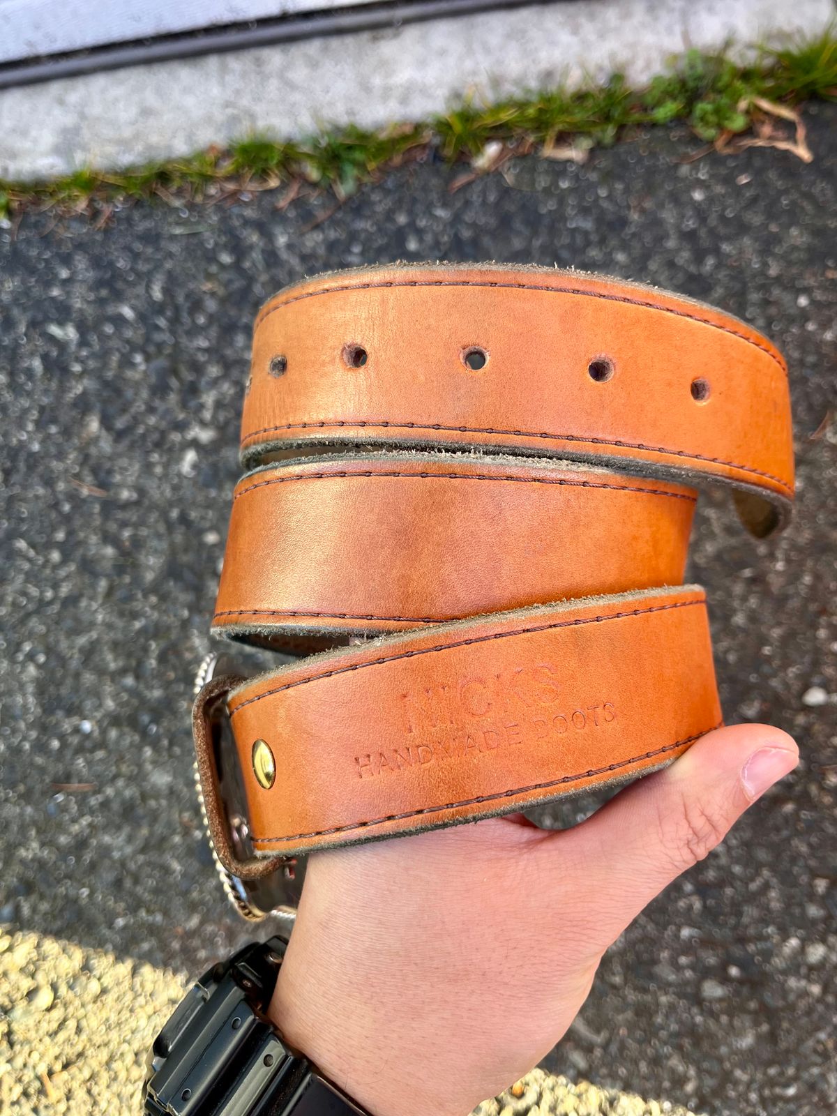 Photo by shredwin.206 on March 1, 2026 of the Nicks Heritage Belt in Wickett & Craig Tan English Bridle.