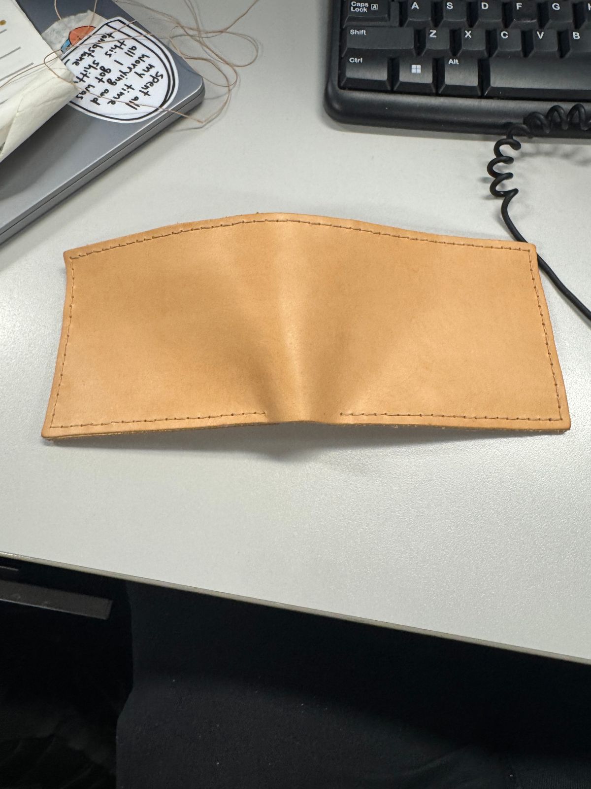 Photo by halfbreed666 on September 25, 2025 of the Self-Made Wallet in Unknown Leather.