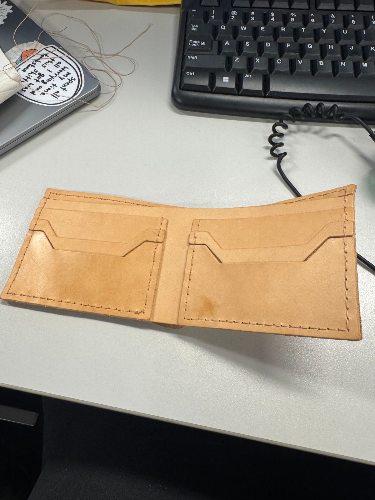Photo by halfbreed666 on September 25, 2025 of the Self-Made Wallet in Unknown Leather.
